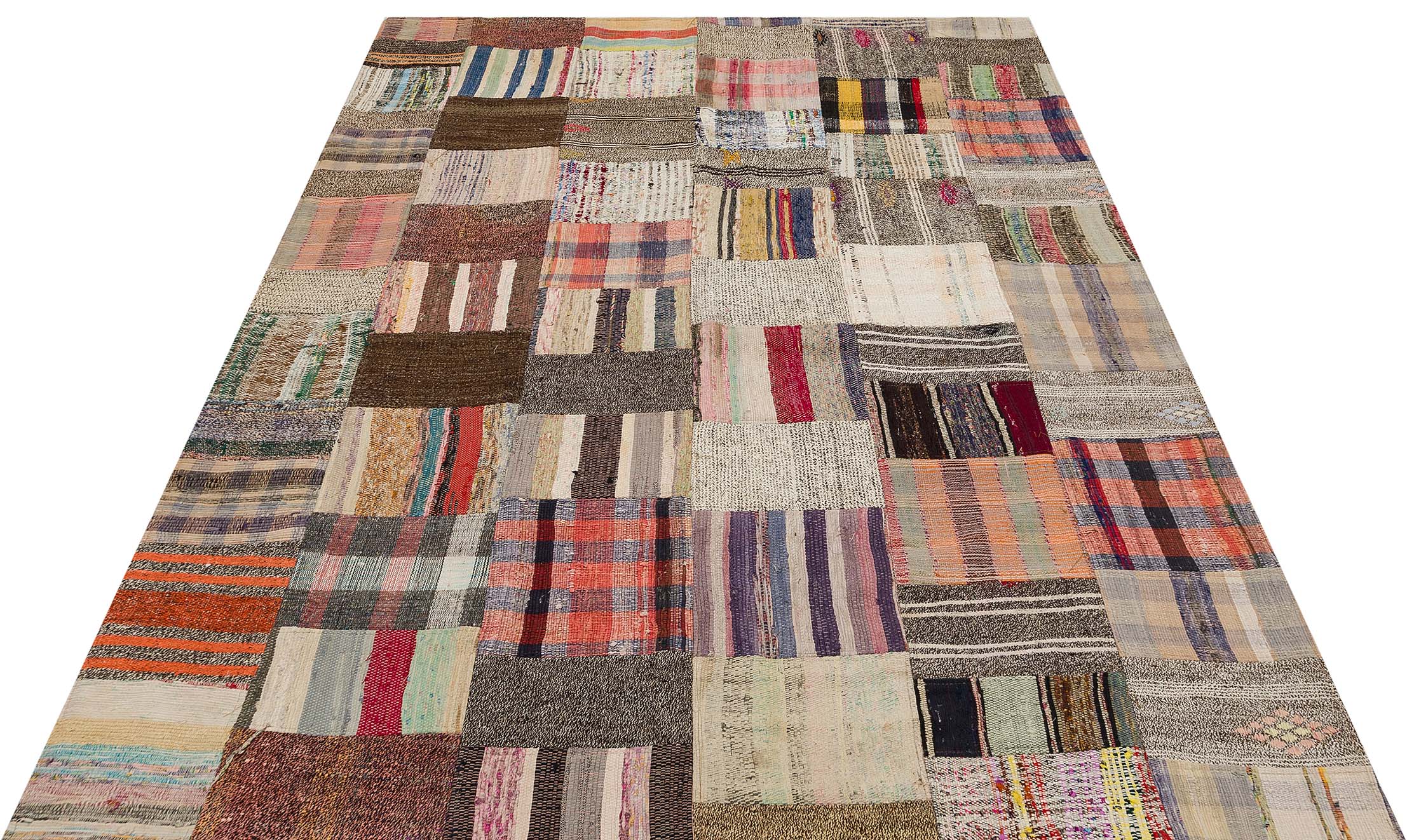 Patchwork Eskitme El Dokuma Halı 171 x 218 cm 6141