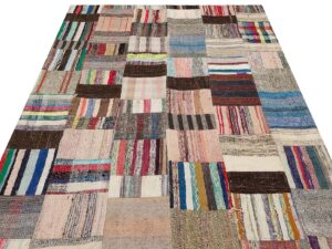 Eşsiz Anadolu Patchwork Eskitme El Dokuma Halı 167 x 220 cm 6148