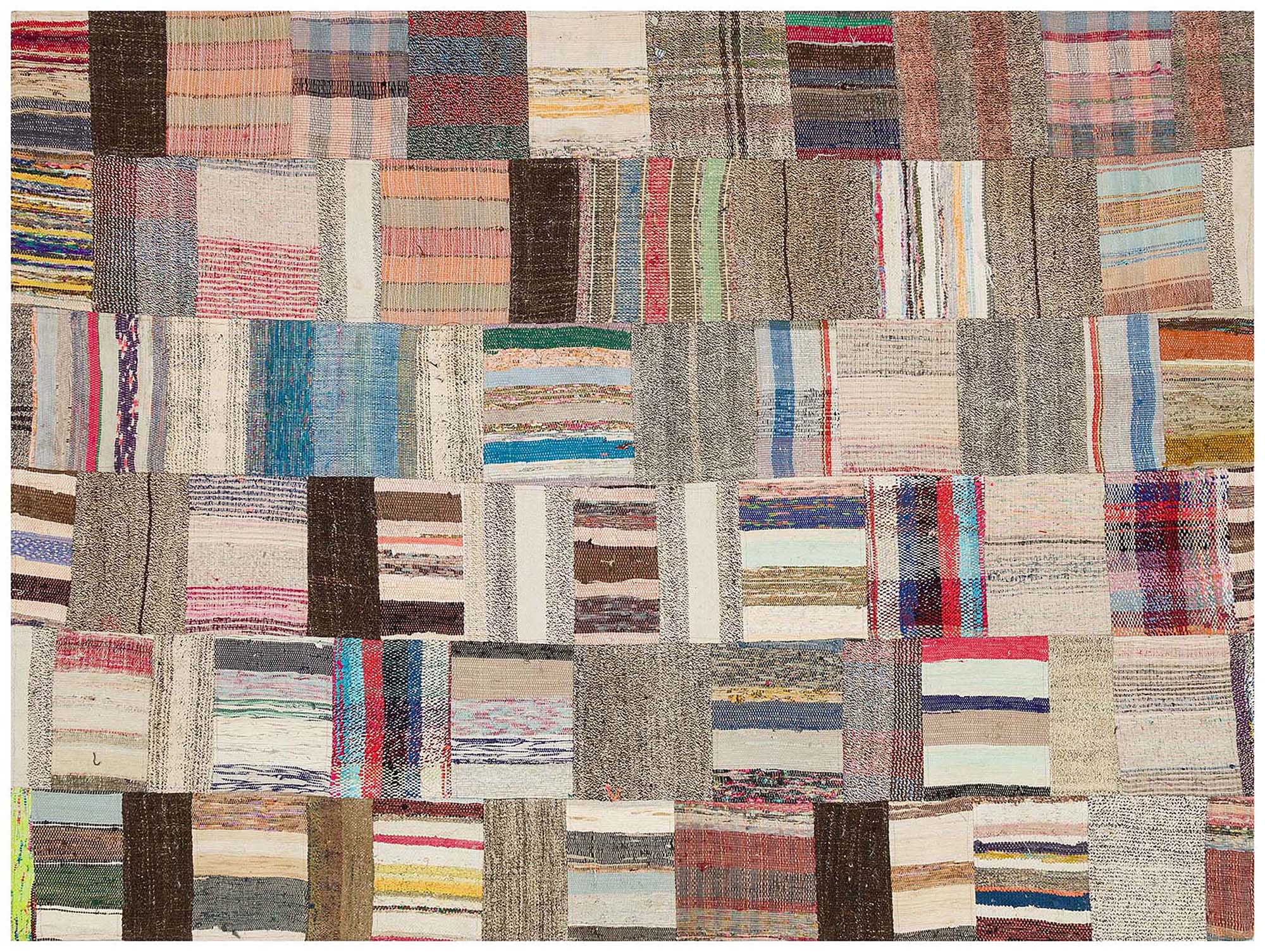 Eskitme Patchwork El Dokuma Halısı 170 x 225 cm 6149 - Görsel 5