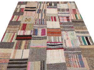 Patchwork Eskitme El Dokuma Halı 171 x 220 cm 6156