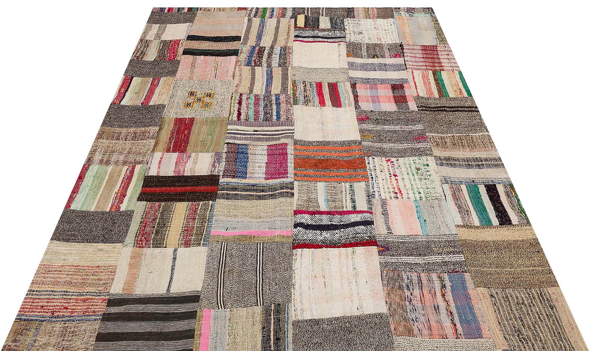 Patchwork Eskitme El Dokuma Halı 171 x 220 cm 6156