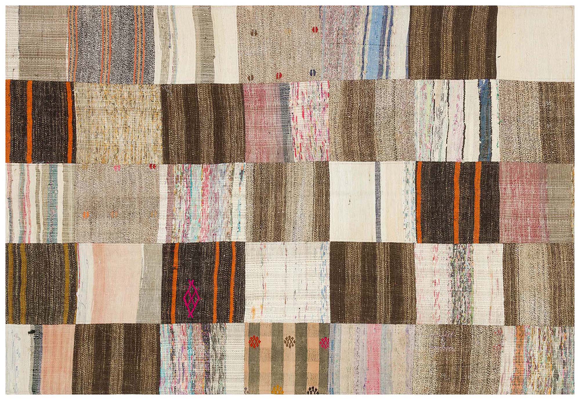 Vintage Handwoven Patchwork Rug — detail view 2, handmade vintage rug
