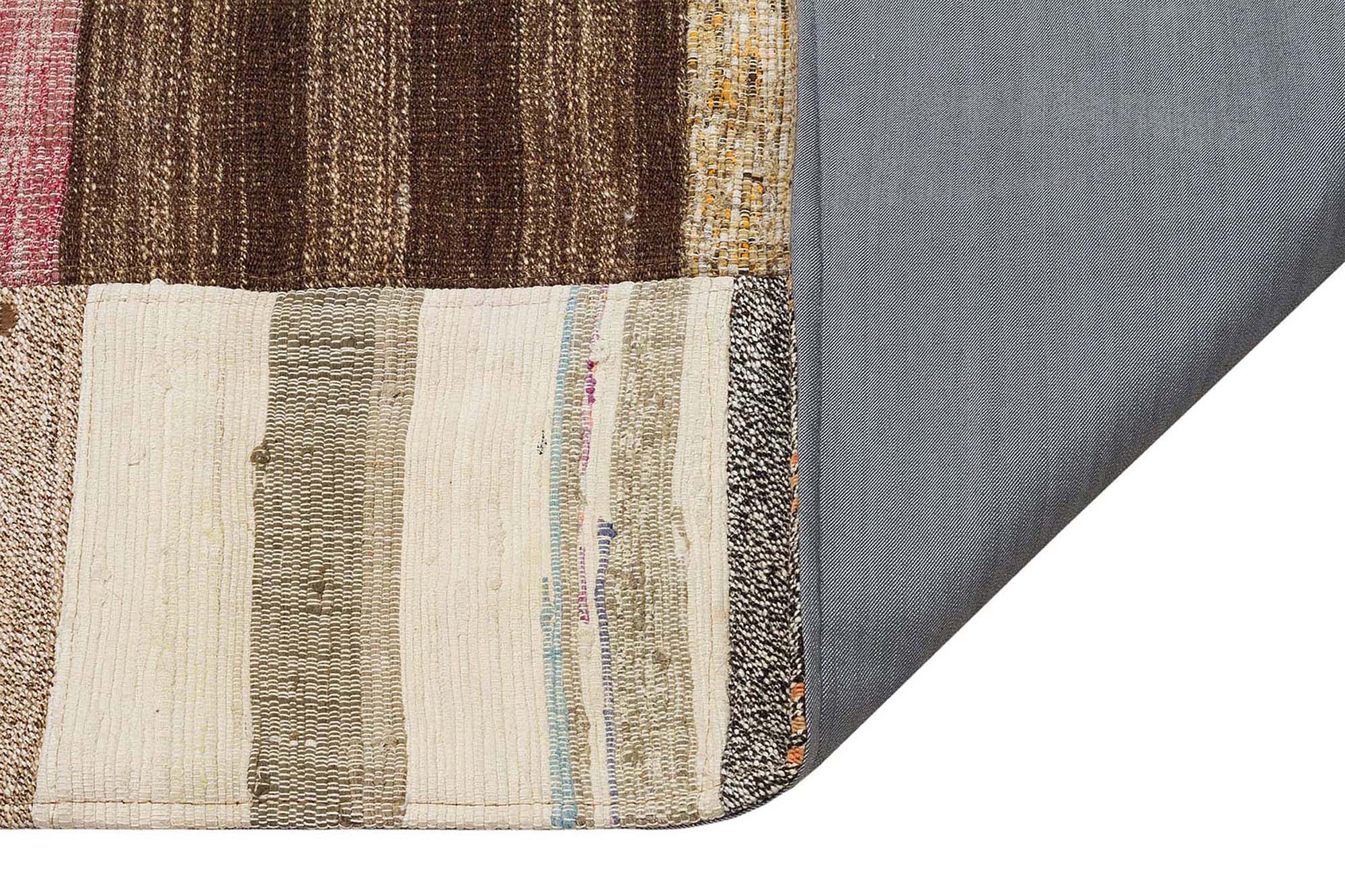 Vintage Handwoven Patchwork Rug — detail view 3, handmade vintage rug