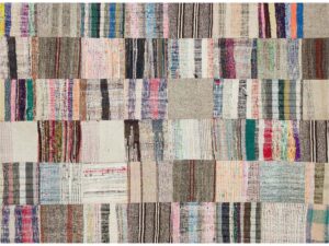 Eşsiz Anadolu Patchwork Eskitme El Dokuma Halı  169 x 230 cm 6170