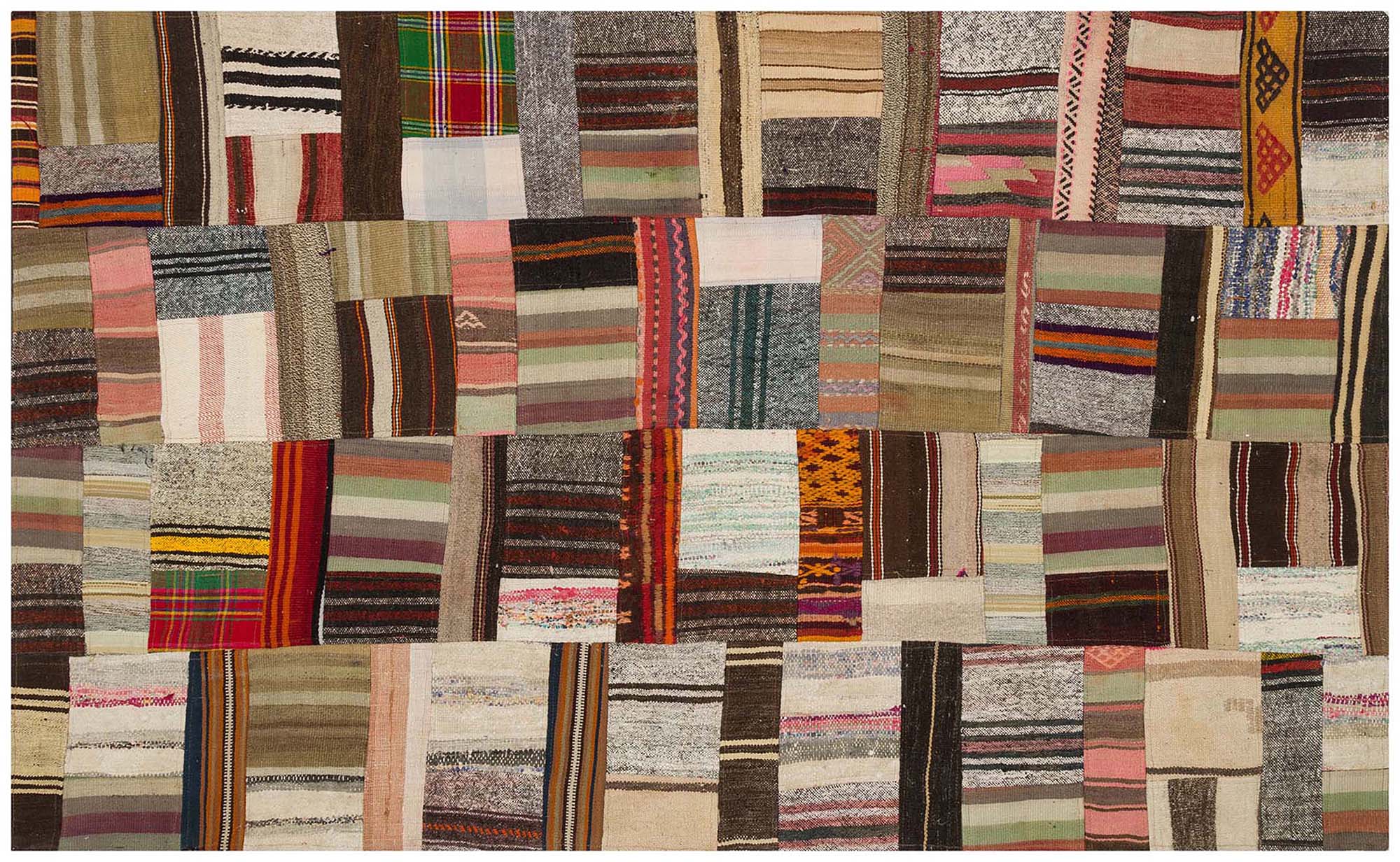 Authentic Hand-Woven Distressed Rug — detail view 3, handmade vintage rug