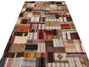 Klasik Modern Patchwork Eskitme El Dokuma Halı   155 x 243 cm 6184