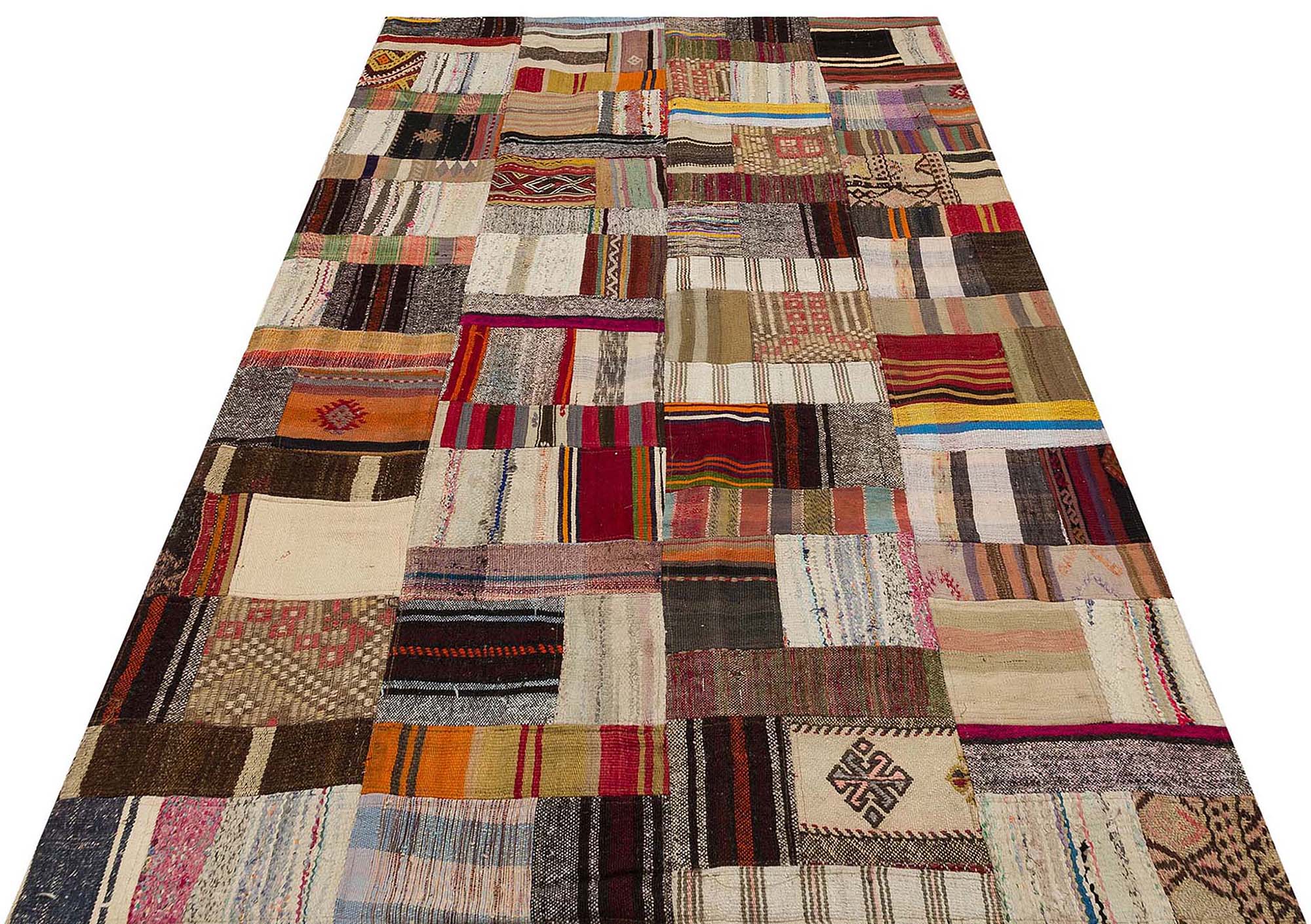 Klasik Modern Patchwork Eskitme El Dokuma Halı   155 x 243 cm 6184