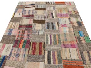 Eşsiz Anadolu Patchwork Eskitme El Dokuma Halı  168 x 213 cm 6187