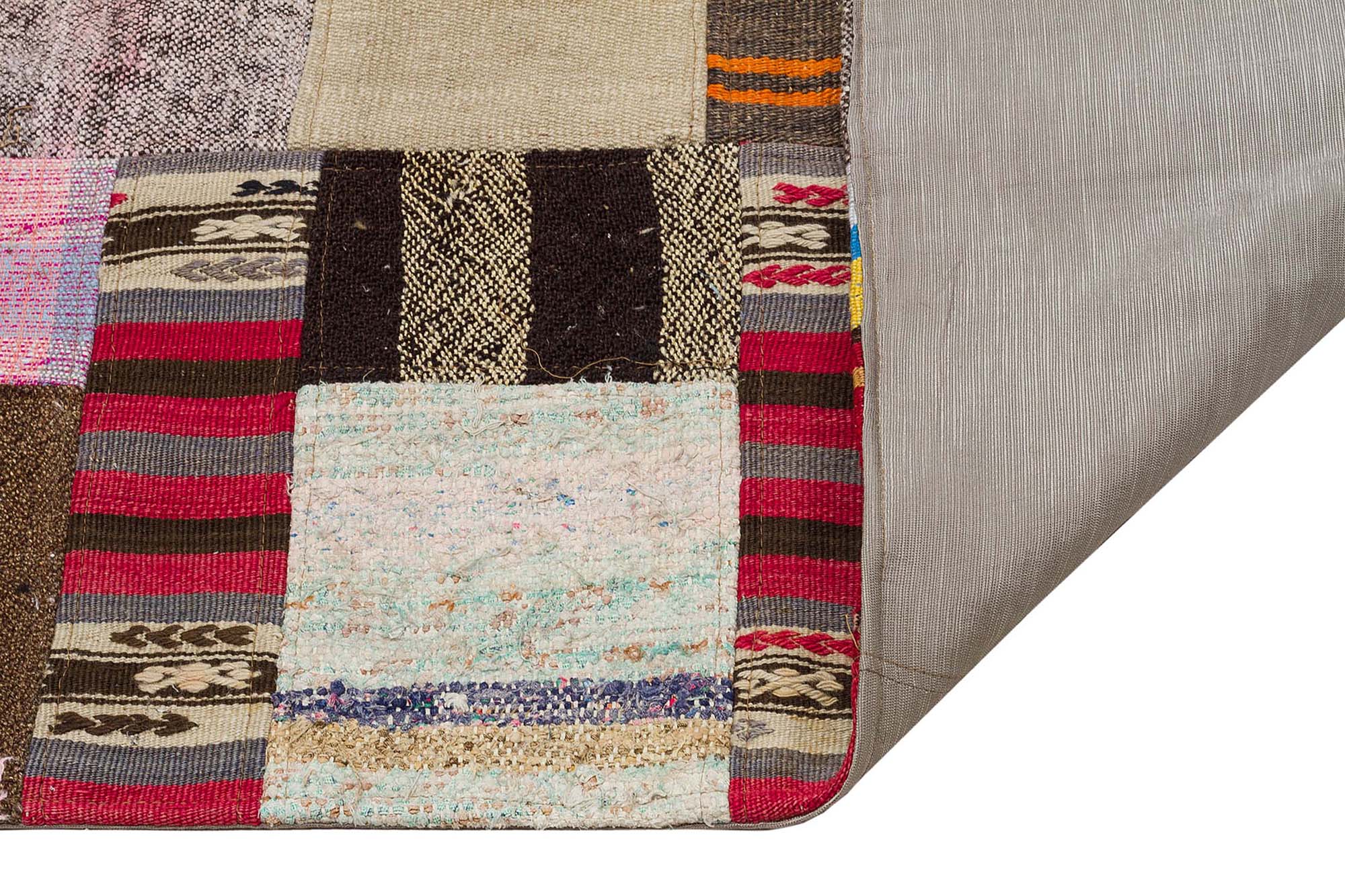 Klasik Modern Patchwork Eskitme El Dokuma Halı 152 x 243 cm 6188 - Görsel 3