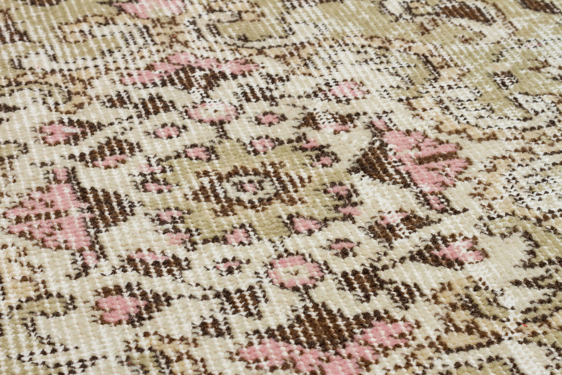 Authentic Hand-Woven Distressed Vintage Rug — detail view 4, handmade vintage rug