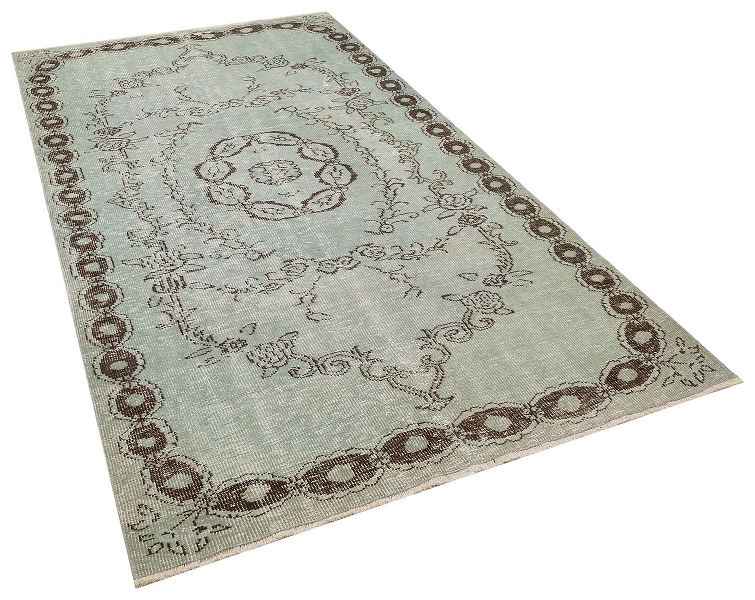 Exclusive Vintage Distressed Hand-Woven Rug, vintage rug, Handmade, hand-knotted silk, size 156 × 276 cm, from Manisa