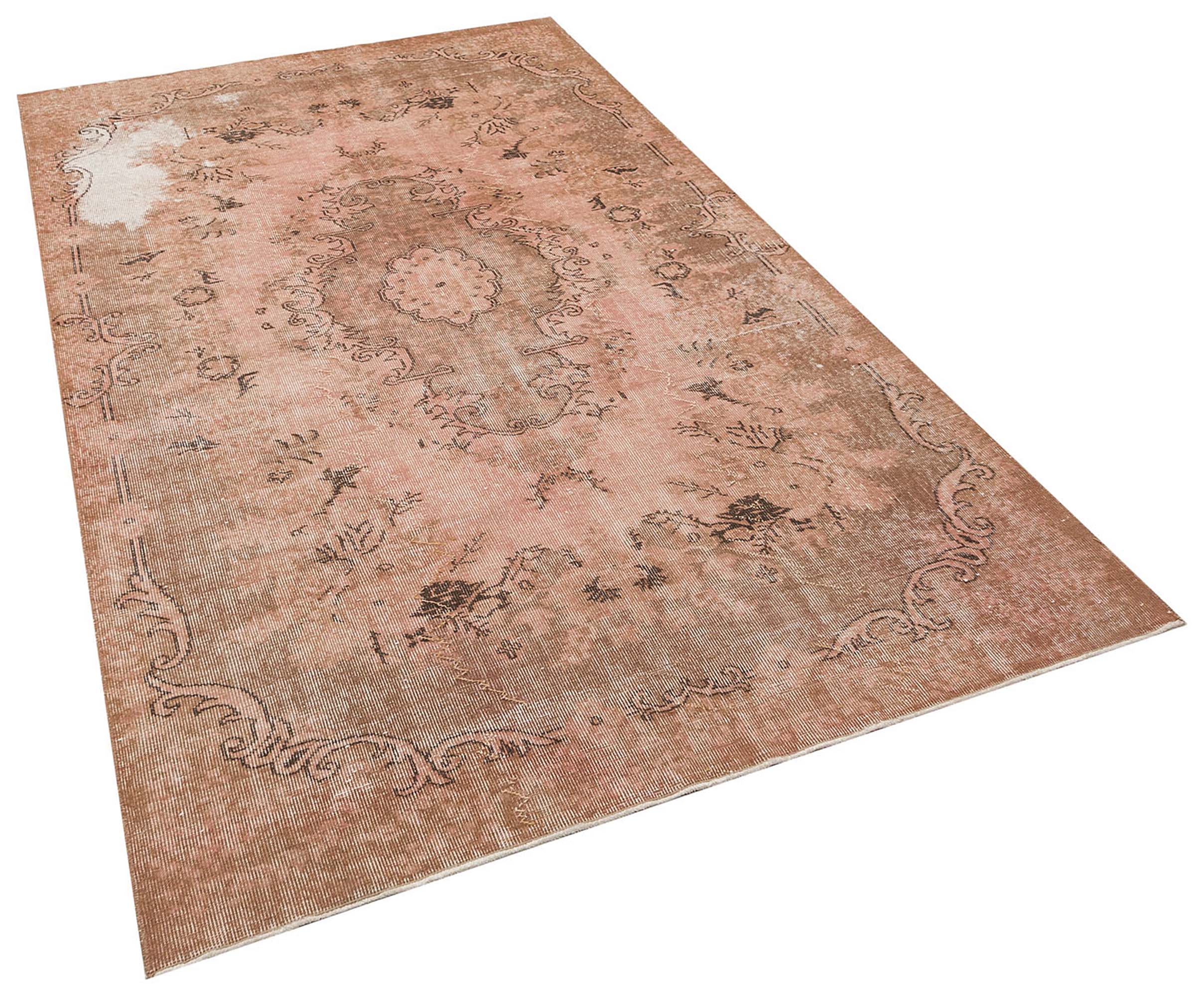 Authentic Handwoven Distressed Rug, vintage rug, Handmade, hand-knotted wool & silk, size 166 × 296 cm, from Antalya