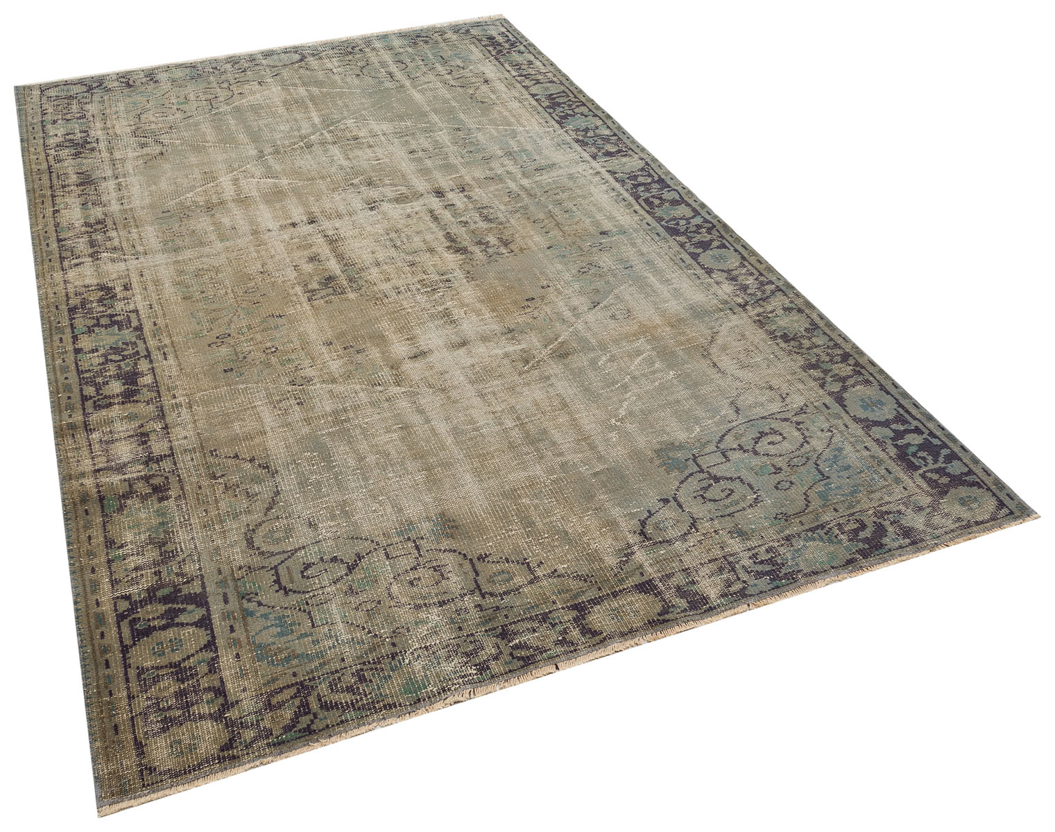 Klasik Modern Vintage Eskitme El Dokuma Halı 177 x 269 cm 8426