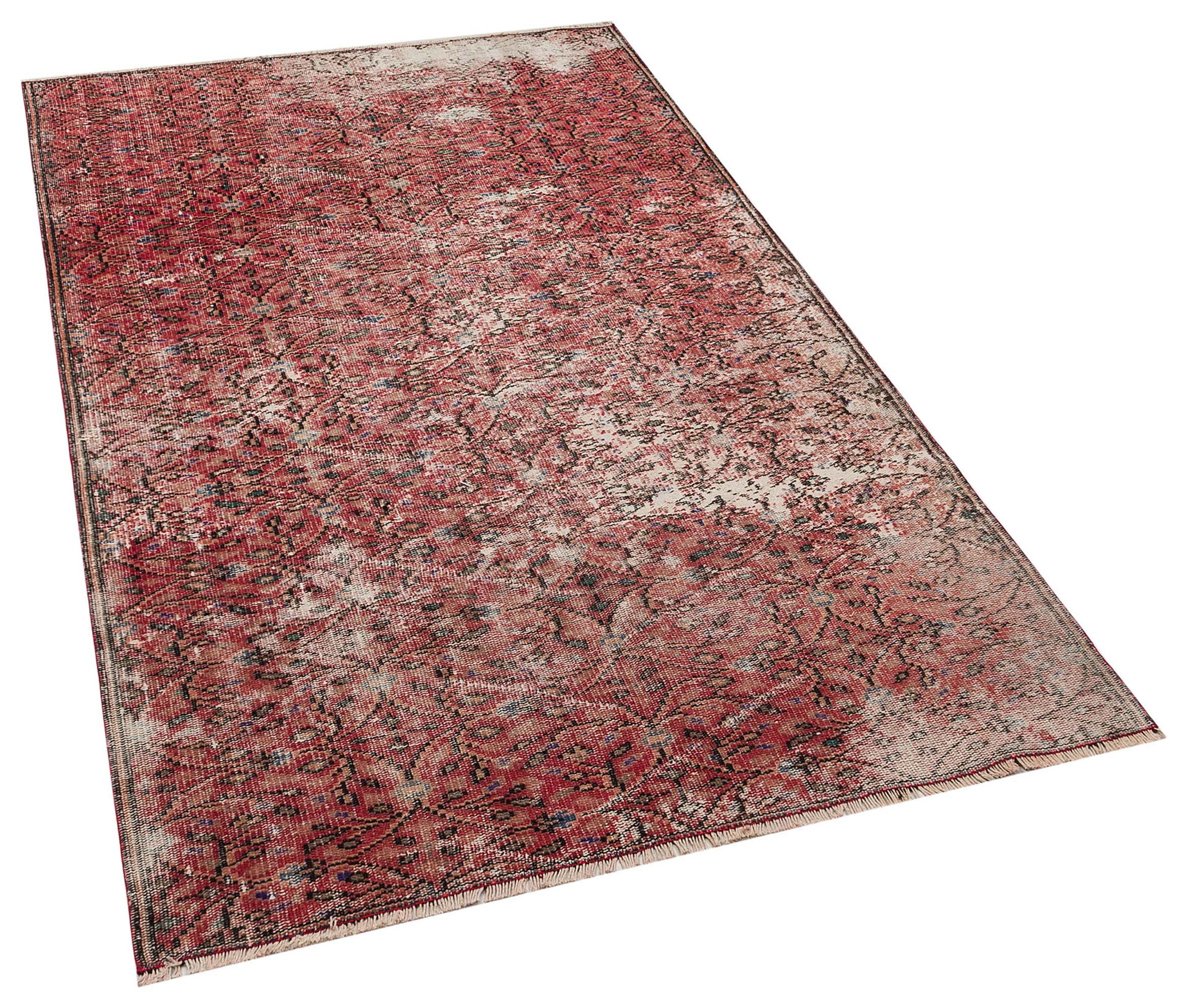 Gerçek El Dokuma Eskitme Vintage Halı 128 x 227 cm 8613