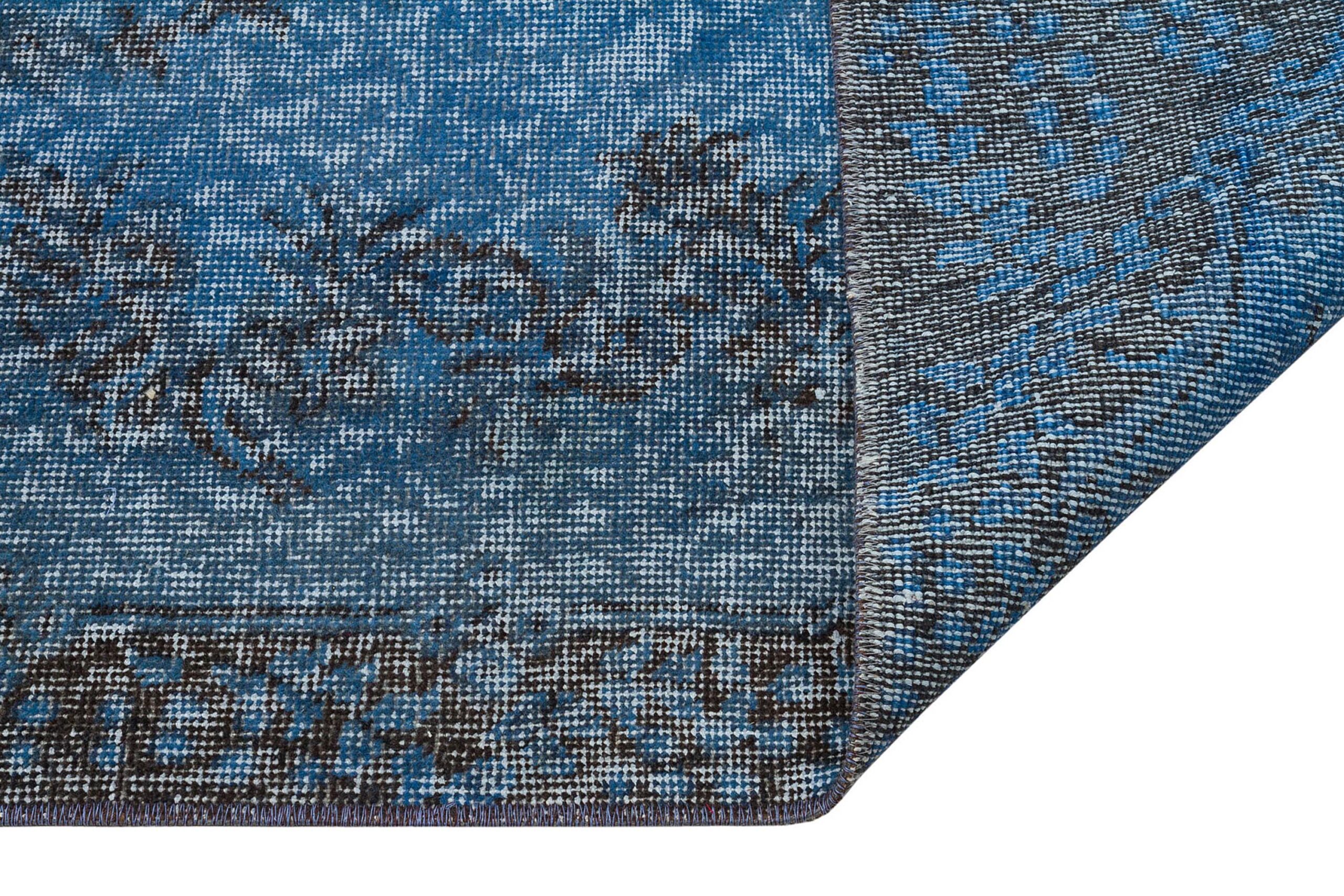 Göbekli Vintage Distressed Hand-Woven Rug, Blue — detail view 3, handmade vintage rug