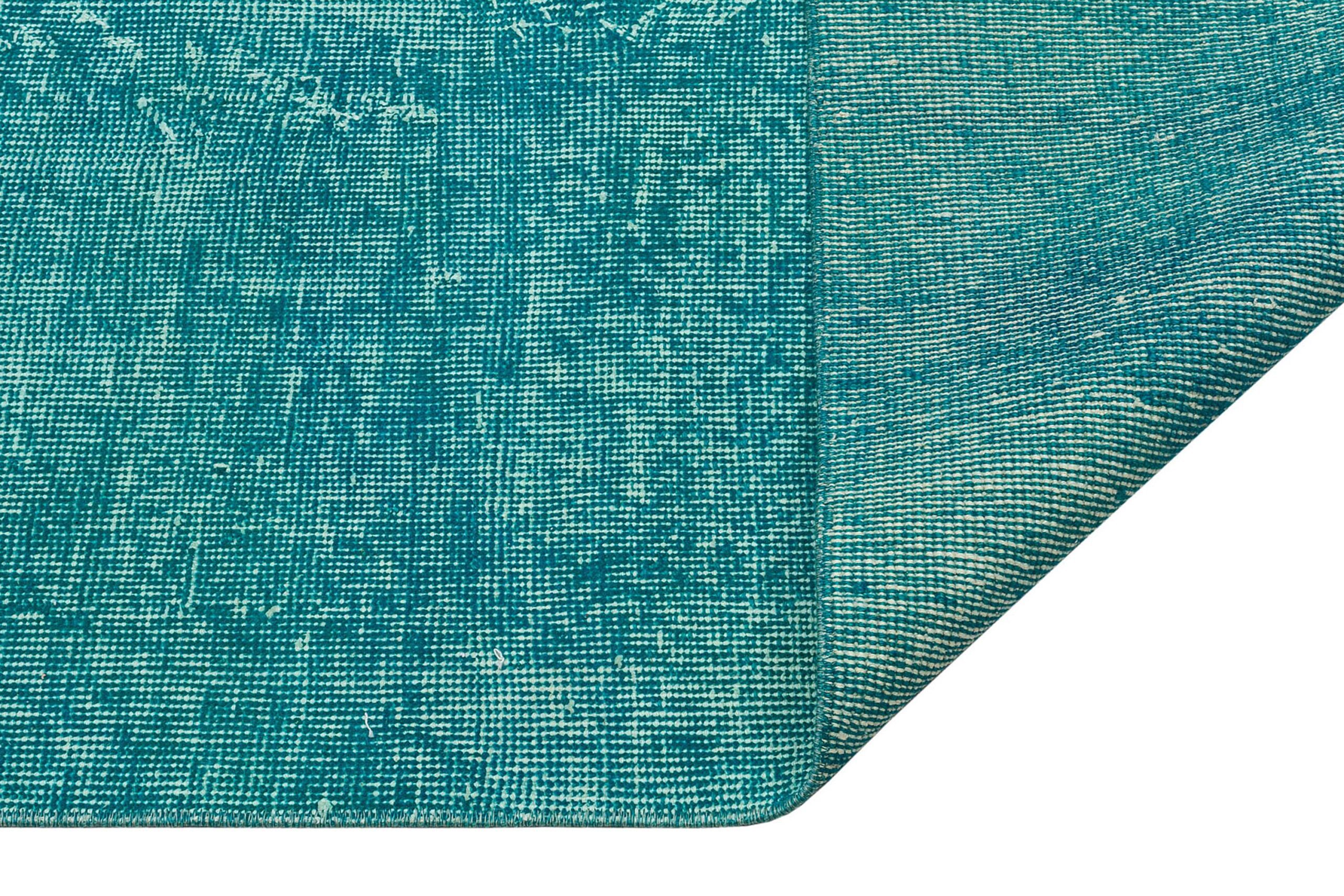 Vintage Eskitme El Dokuma Halı Buz Mavi Rengi 138 x 253 cm 8721 - Görsel 3