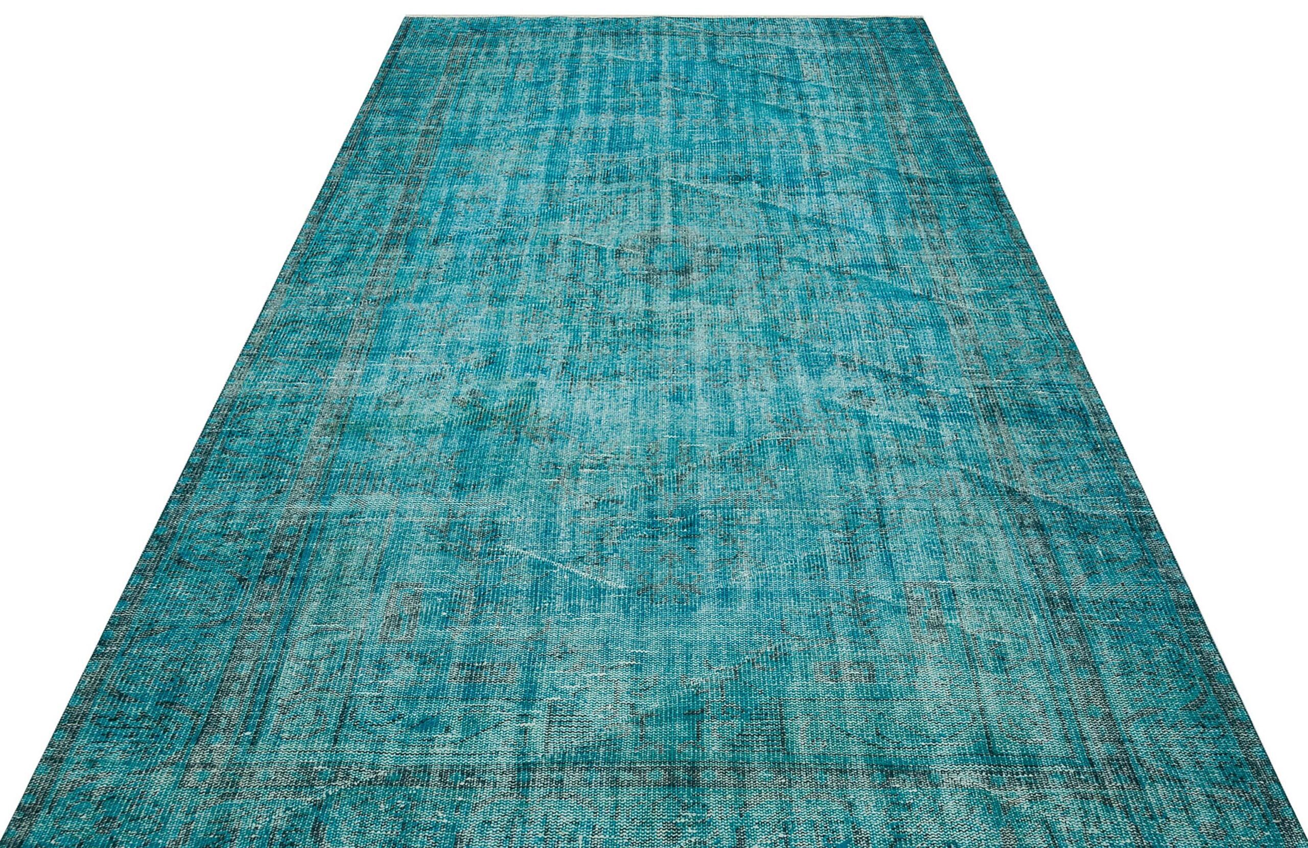 Vintage Eskitme El Dokuma Halı Buz Mavi Rengi 175 x 277 cm 8722