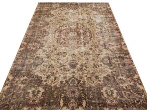 Gerçek El Dokuma Eskitme Vintage Halı 161 x 267 cm 8802