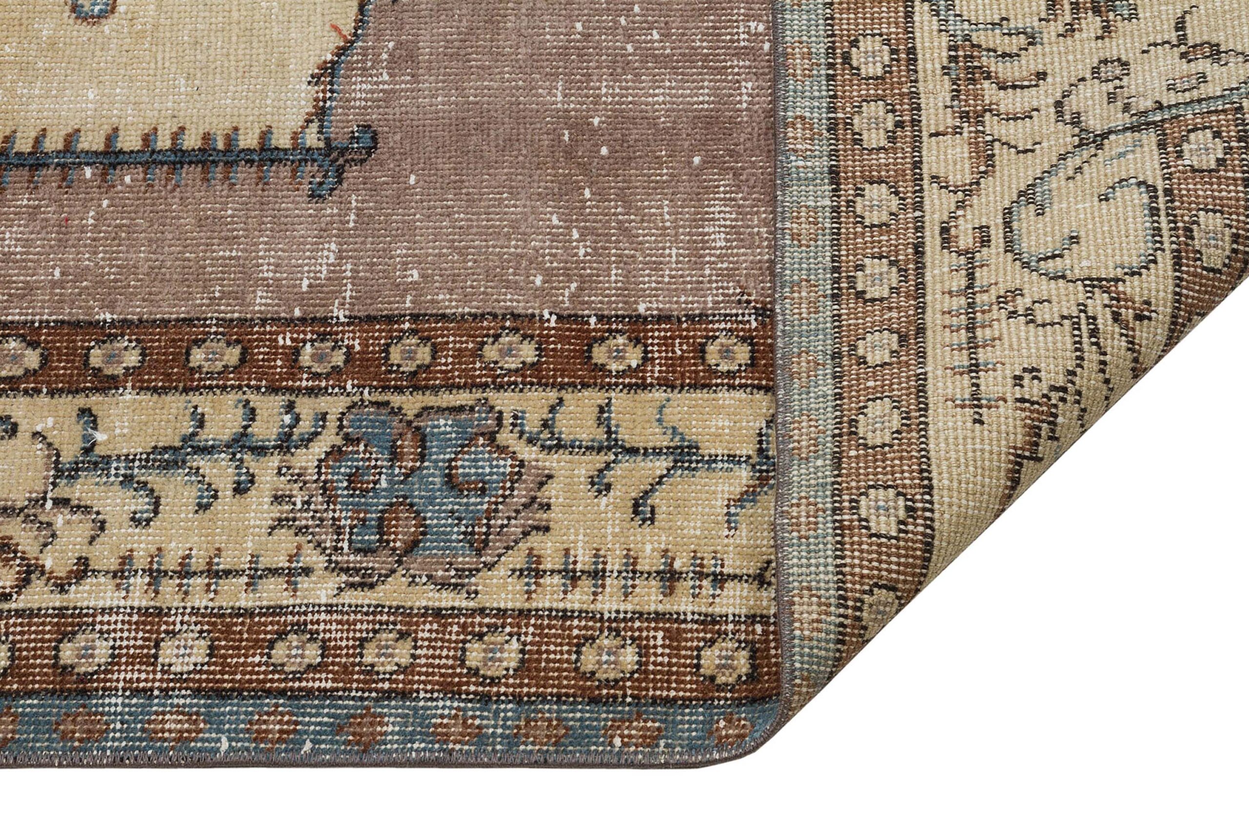 Beautiful Hand-Woven Distressed Vintage Rug — detail view 3, handmade vintage rug