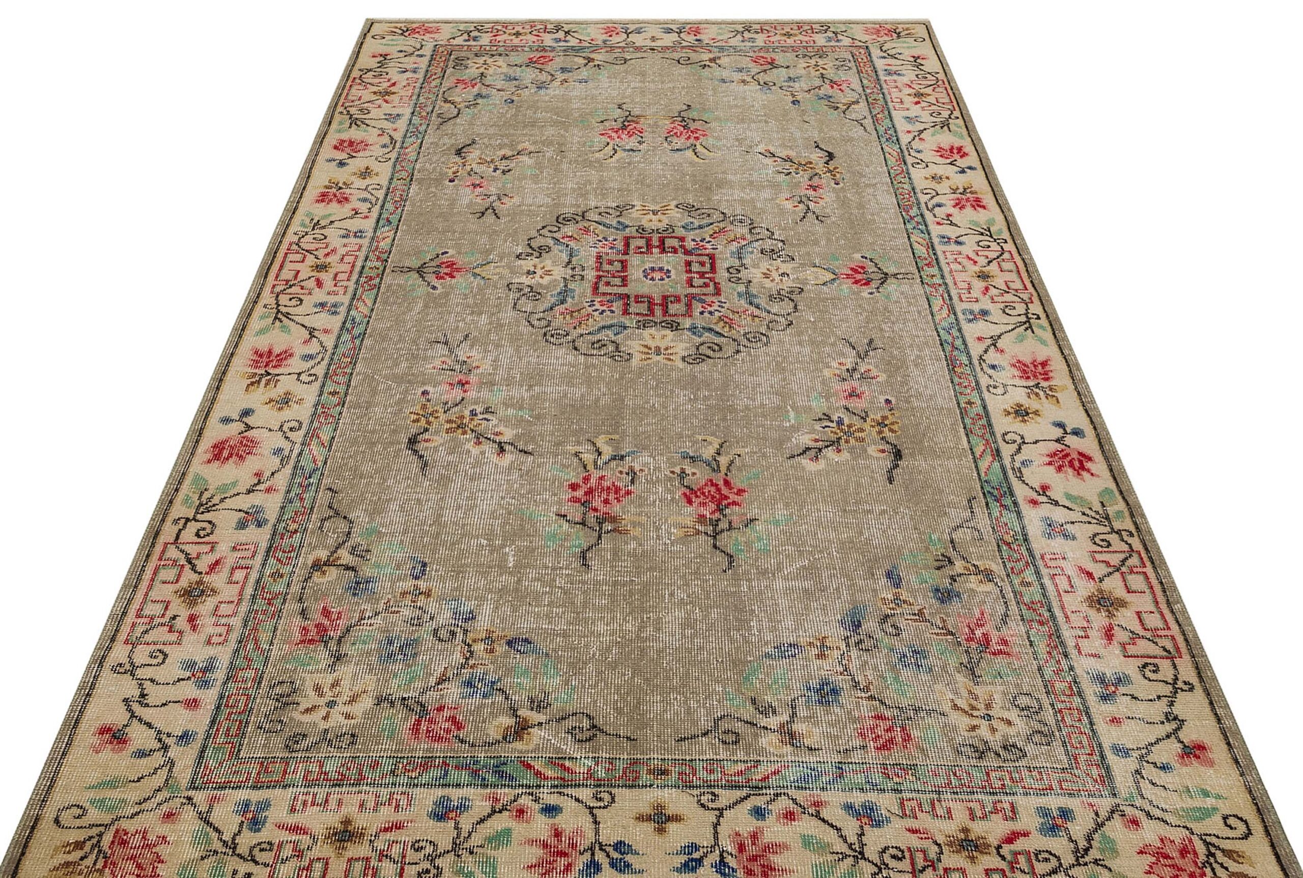 El Dokuma Vintage Eskitme Halı 162 x 277cm 8846