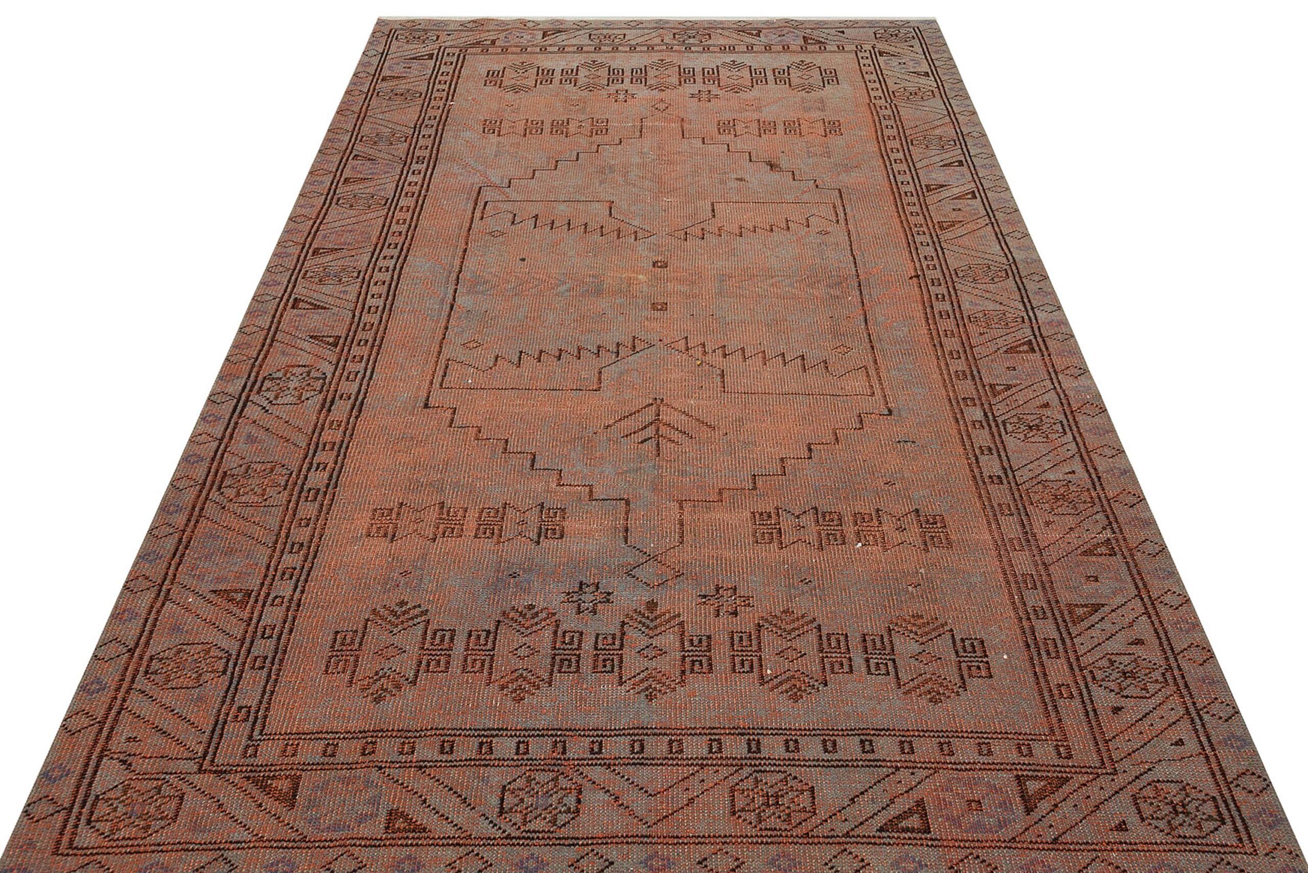 El Dokuma Vintage Eskitme Halı 168 x 270 cm 8848