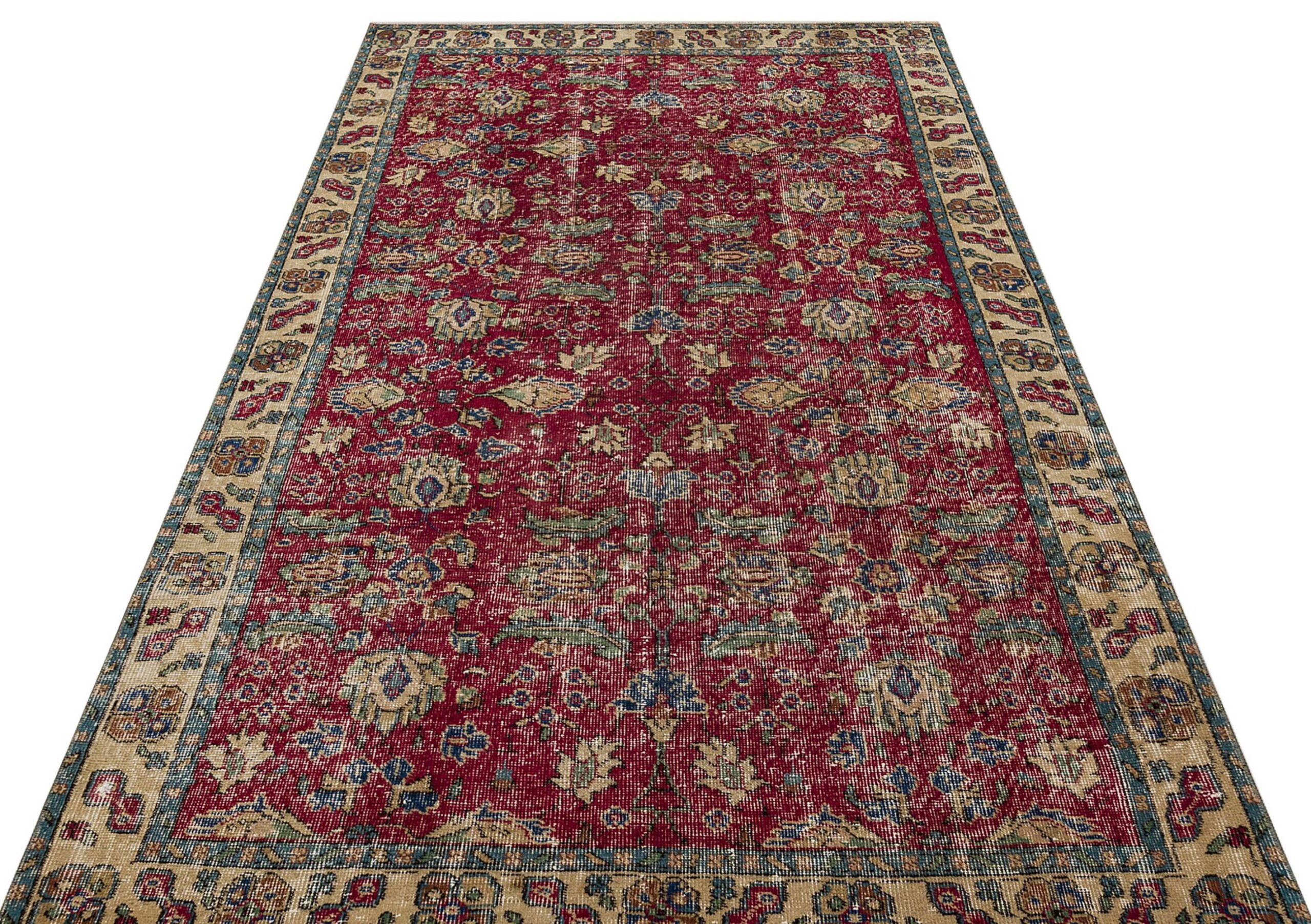 El Dokuma Eskitme Vintage Halı 149 x 250 cm 8857