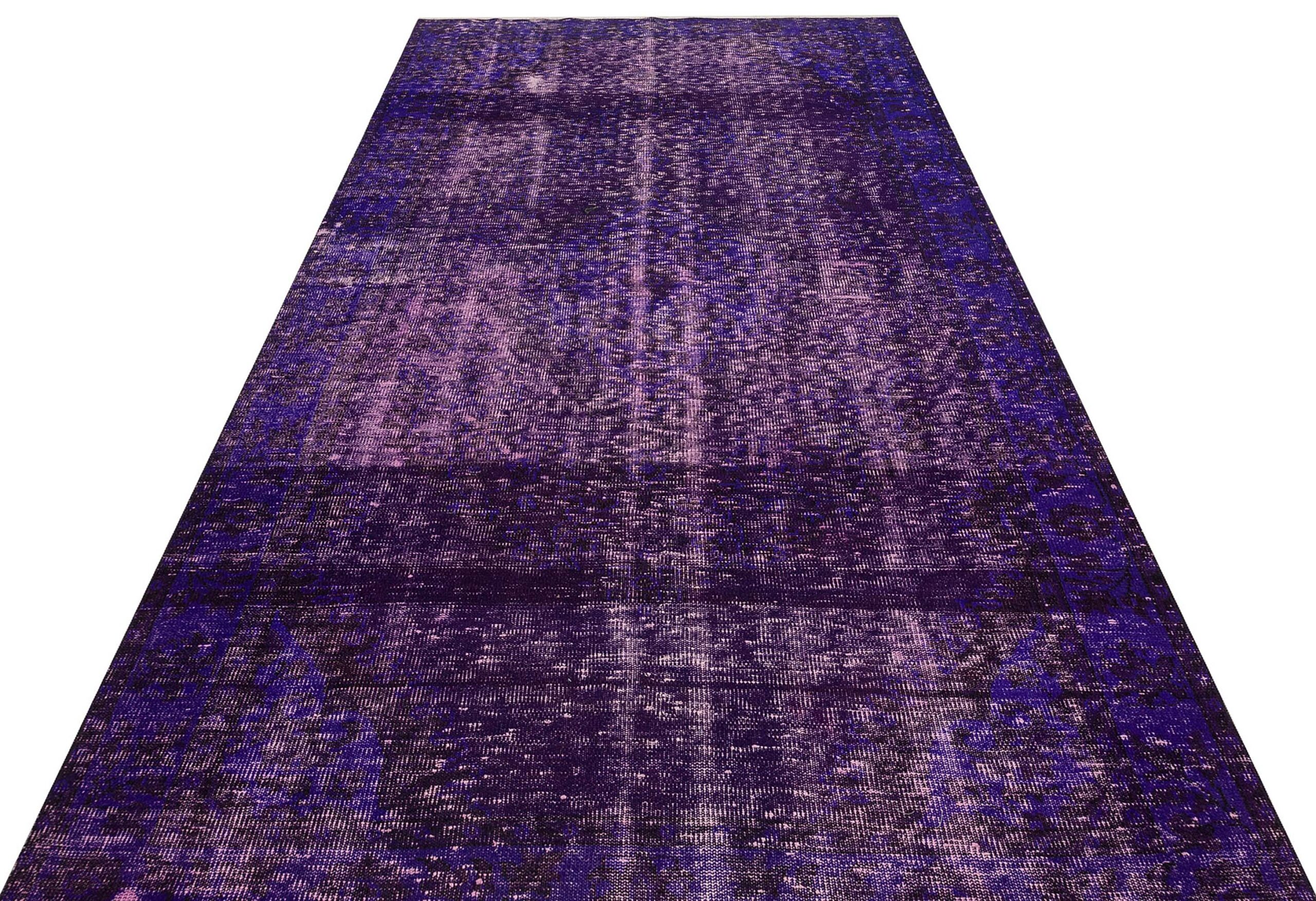 Vintage Distressed Hand-Woven Rug, vintage rug, Handmade, hand-knotted wool & cotton, size 175 × 317 cm, from Sivas