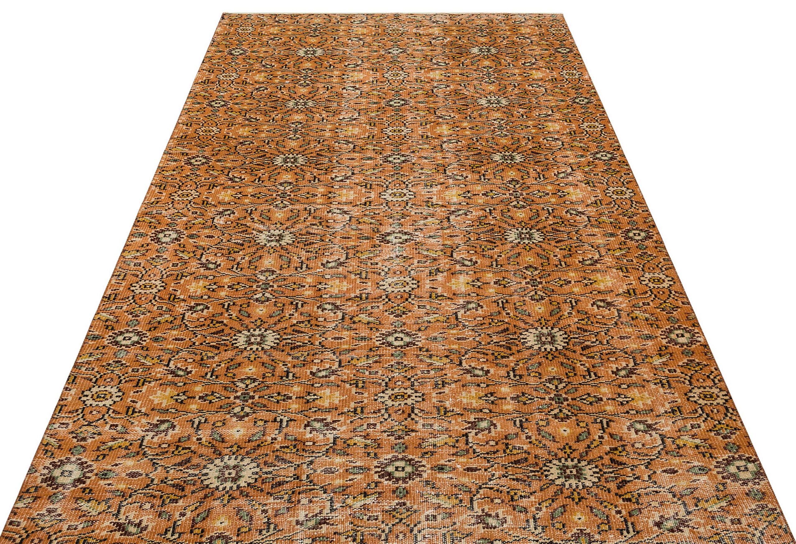 Classic, Modern, Vintage, Distressed, Hand-Woven Rug, vintage rug, Handmade, hand-knotted wool & silk, size 160 × 270 cm, from Isparta