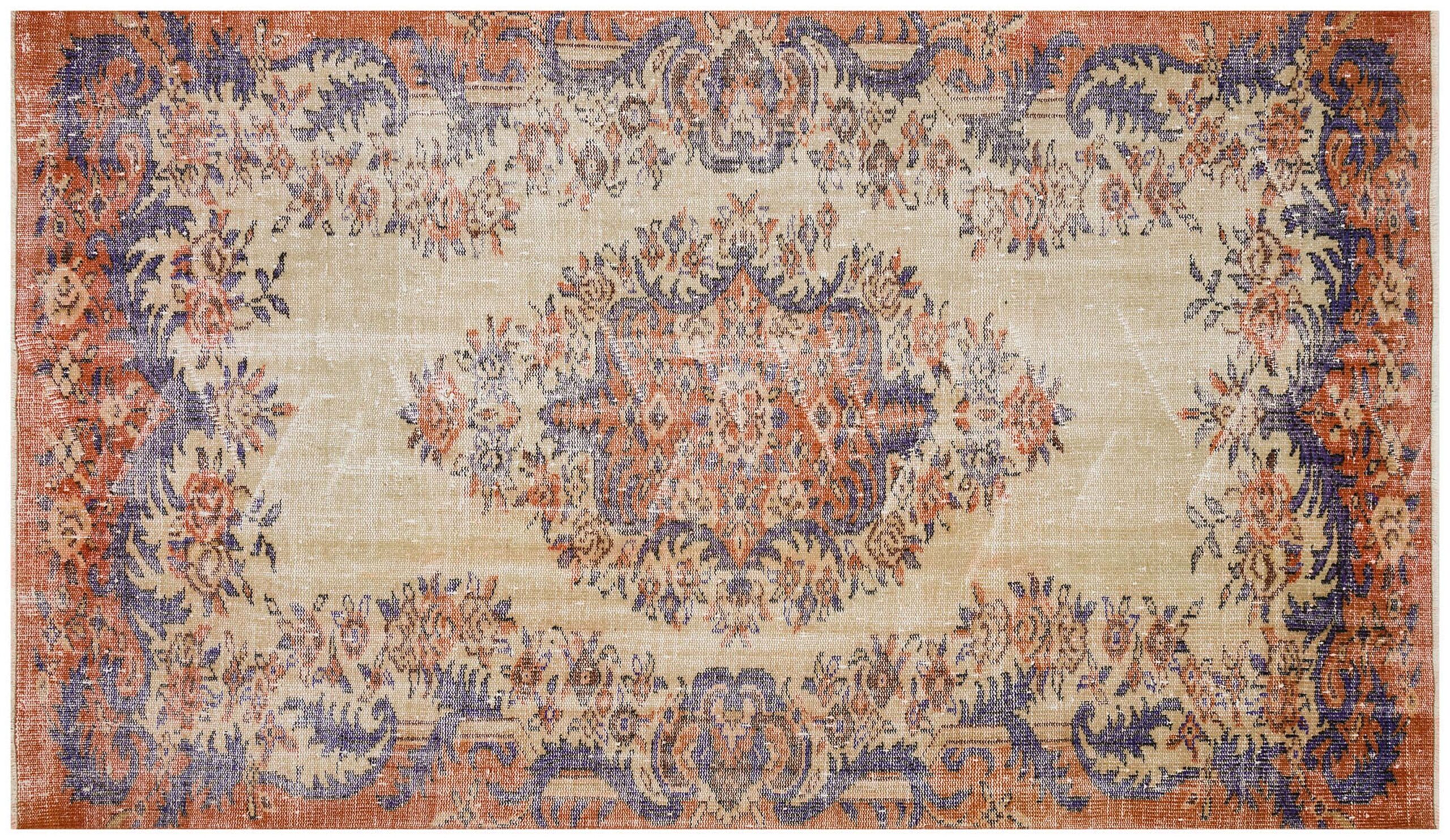 Century-Old Antique-Style Rug — detail view 2, handmade vintage rug