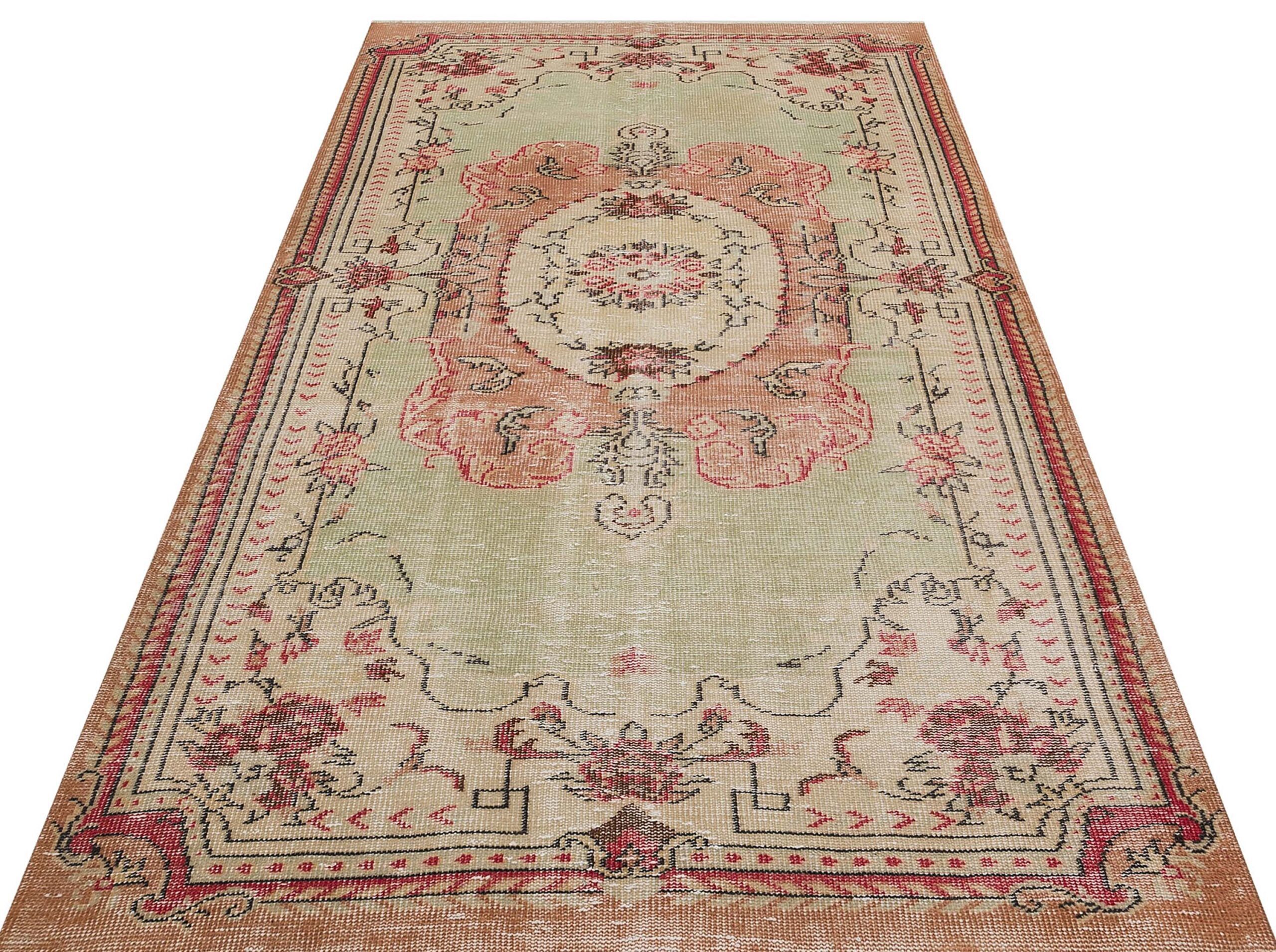 Eşsiz Anadolu Vintage Eskitme El Yapımı  Halı 150 x 268 cm 9132