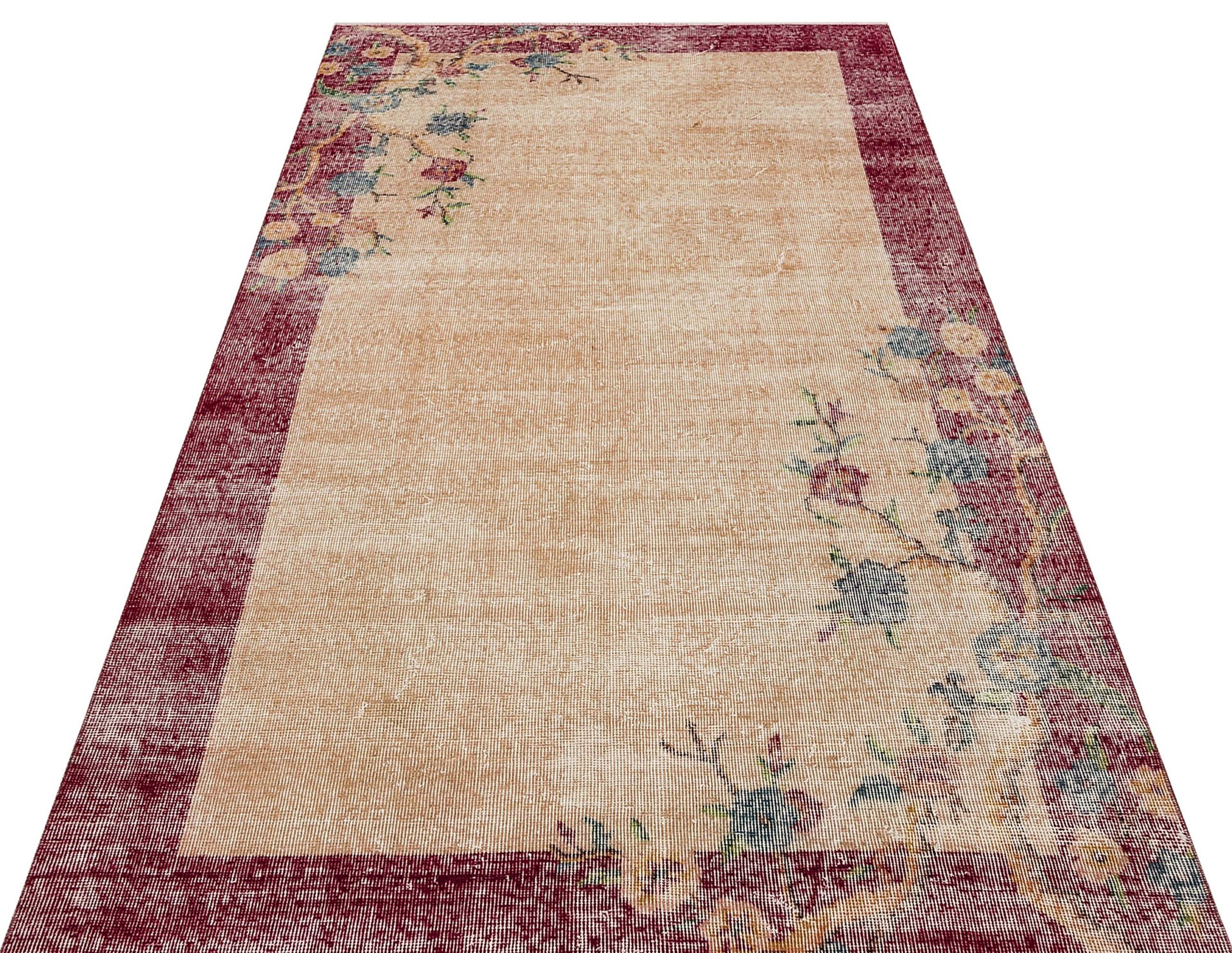 Eskitme El Yapımı  Yün Halısı 134 x 264 cm 9162
