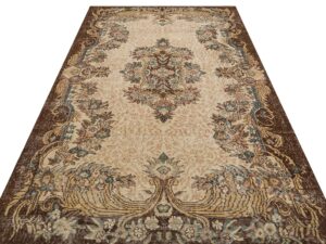 Klasik Modern Vintage Eskitme El Yapımı Halı 174 x 290 cm 9178