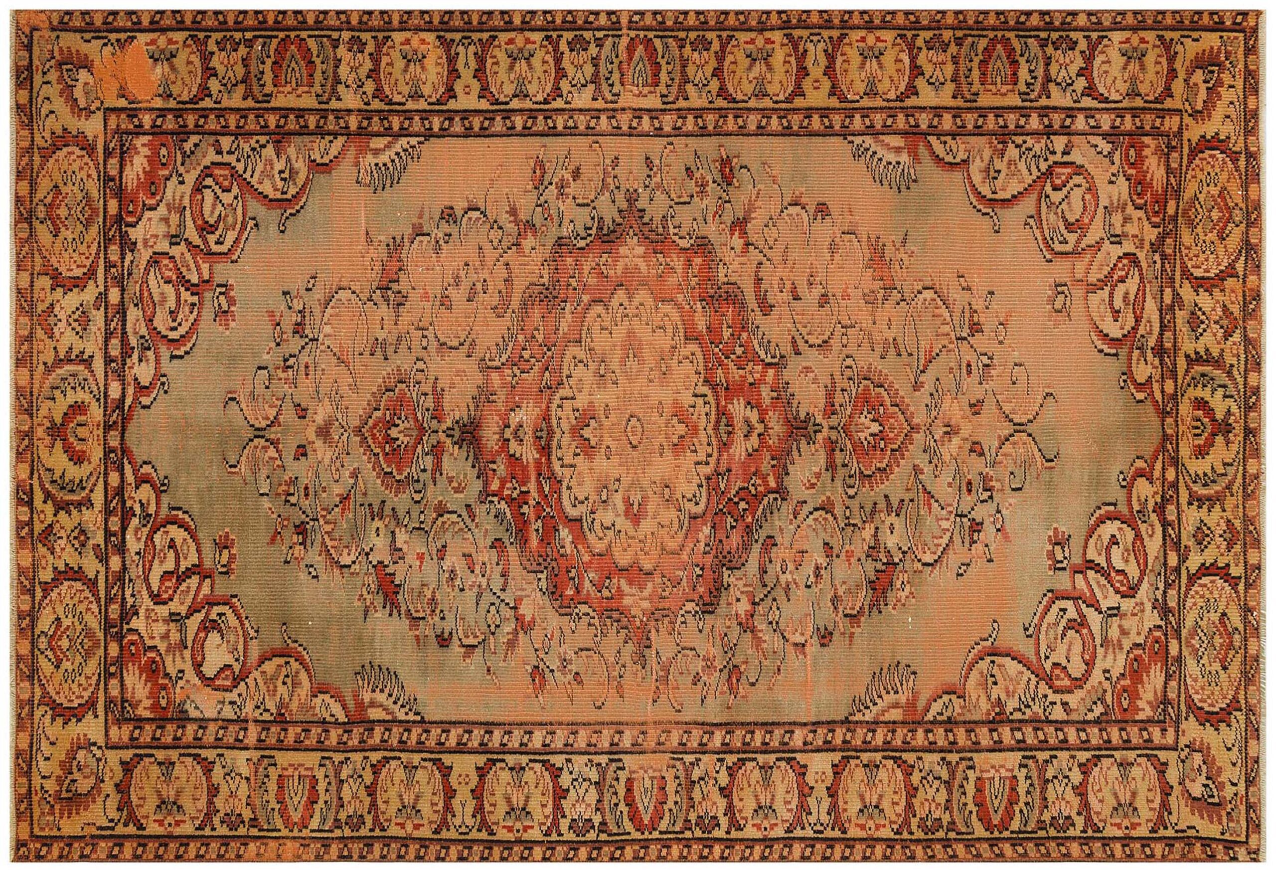 Gerçek El Dokuma Eskitme Vintage Halı 172 x 253 cm 9367 - Görsel 2