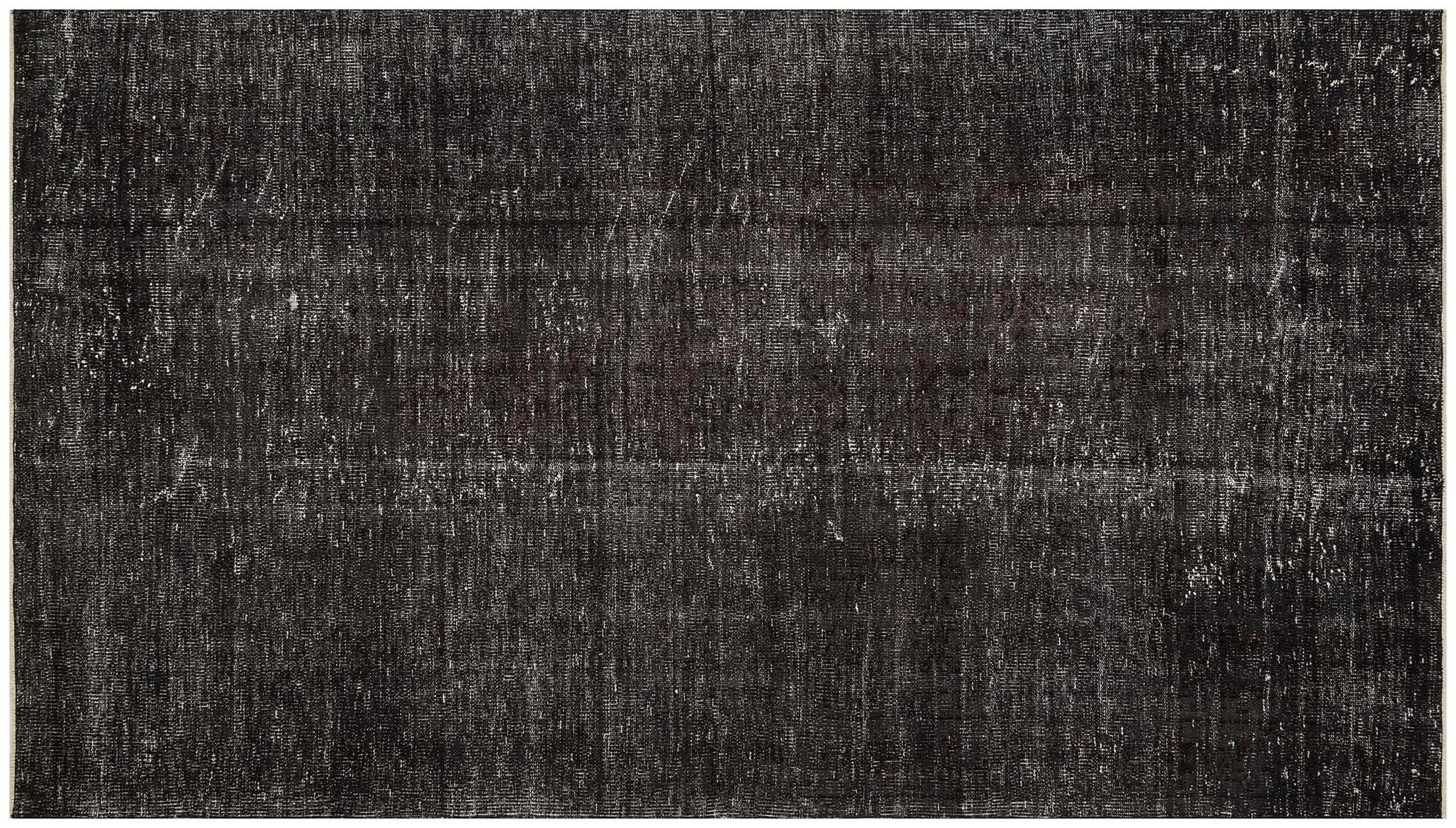 Distressed Handwoven Vintage Black Rug — detail view 3, handmade vintage rug