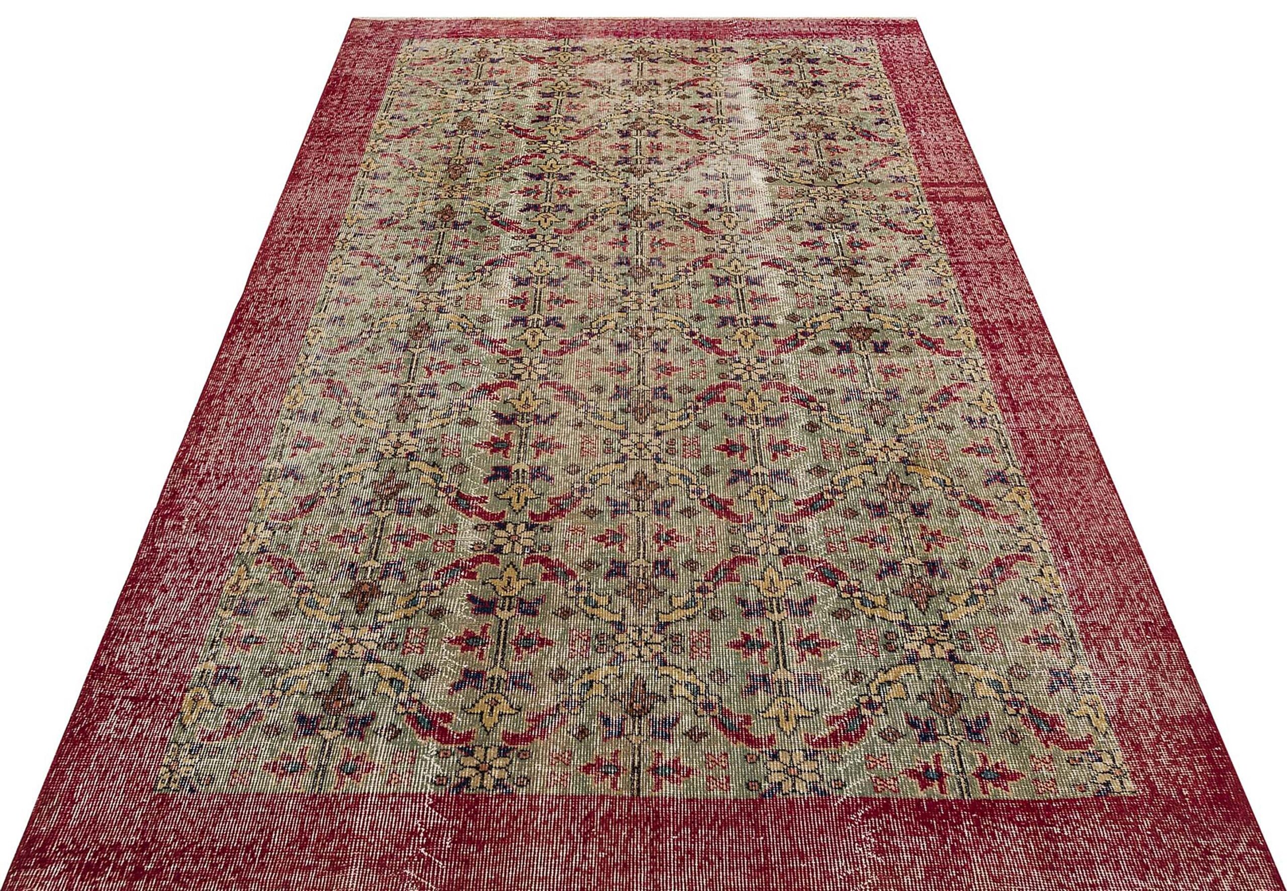 Vintage Eskitme El Dokuma Halı 157 x 255 cm 9409