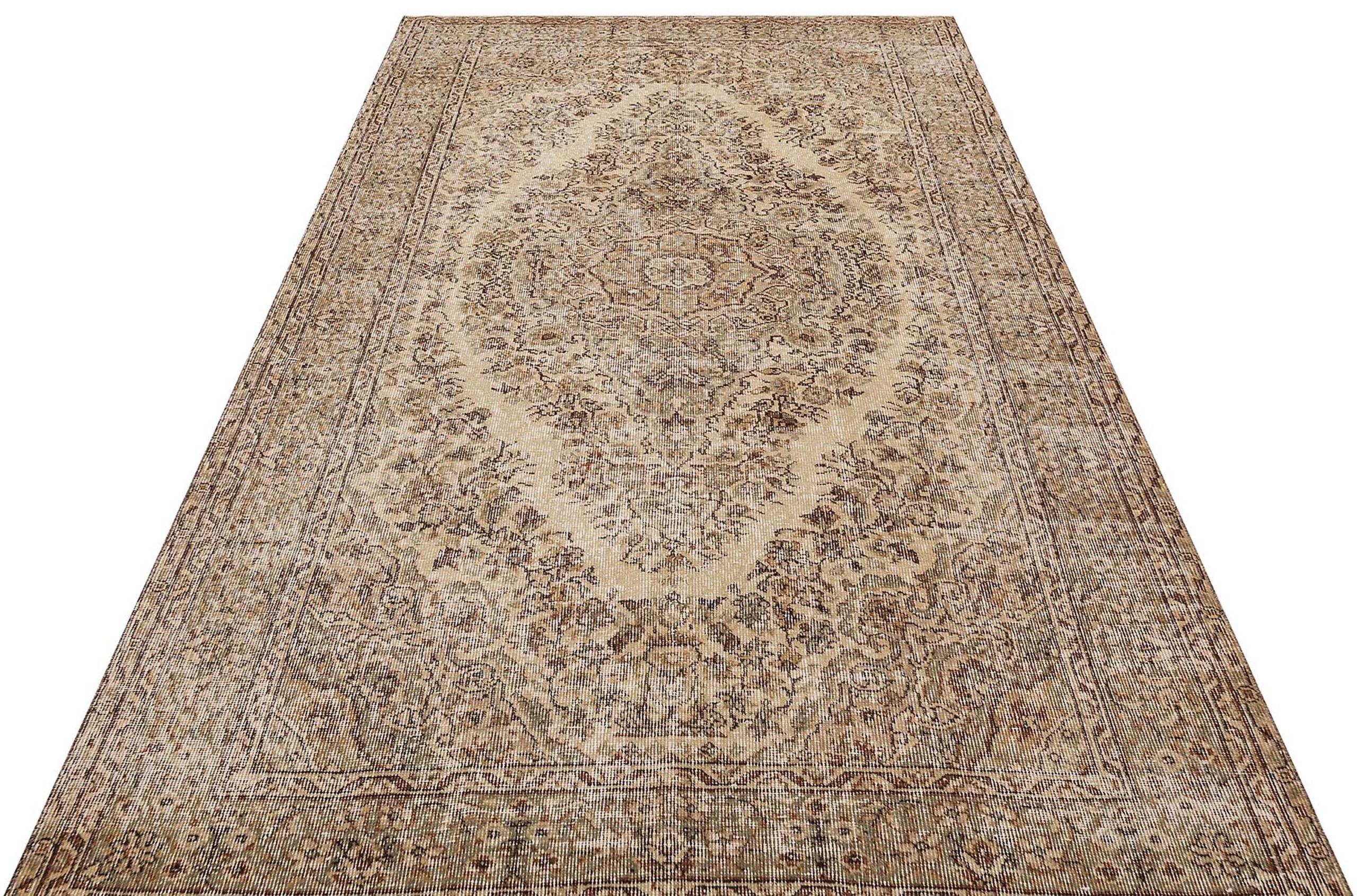 Klasik Modern Vintage Eskitme El Dokuma Halı 173 x 277 cm 9438