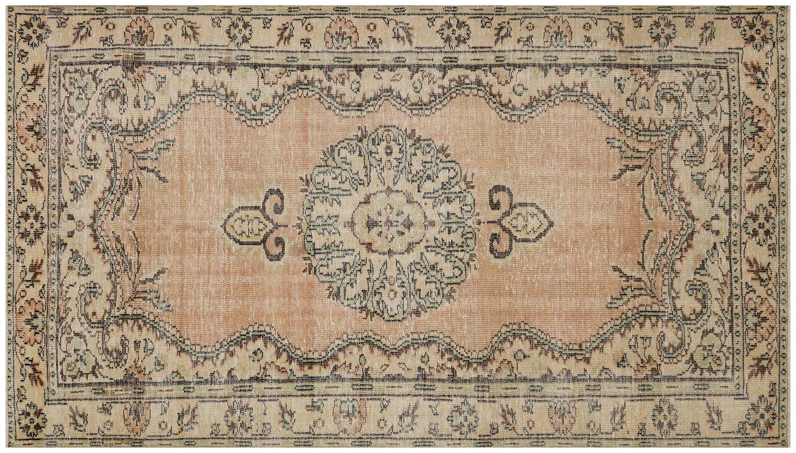 Gerçek El Dokuma Eskitme Vintage Halı 159 x 277 cm 9448 - Görsel 2
