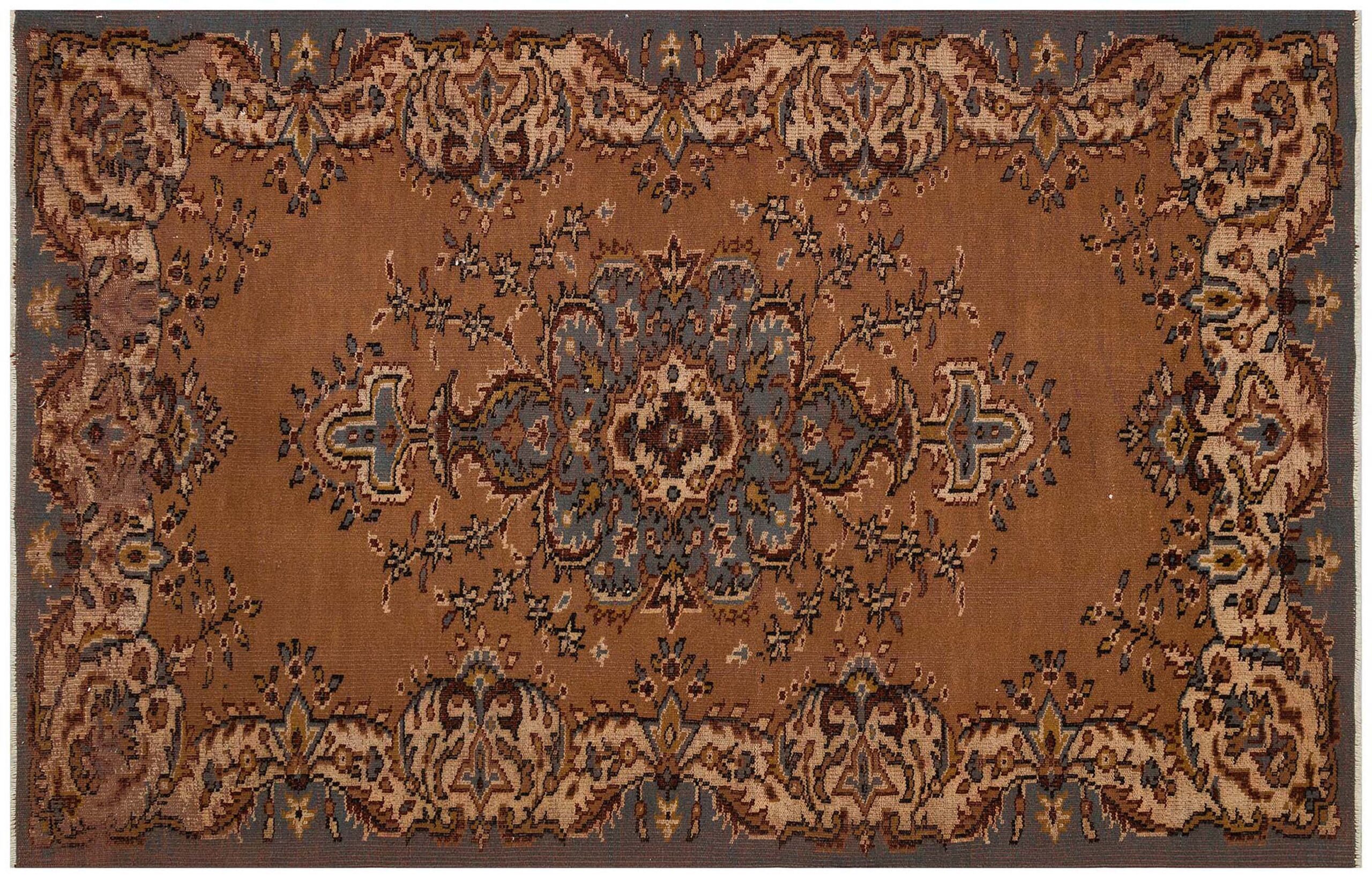 Distressed Vintage 100% Handwoven Rug — detail view 3, handmade vintage rug