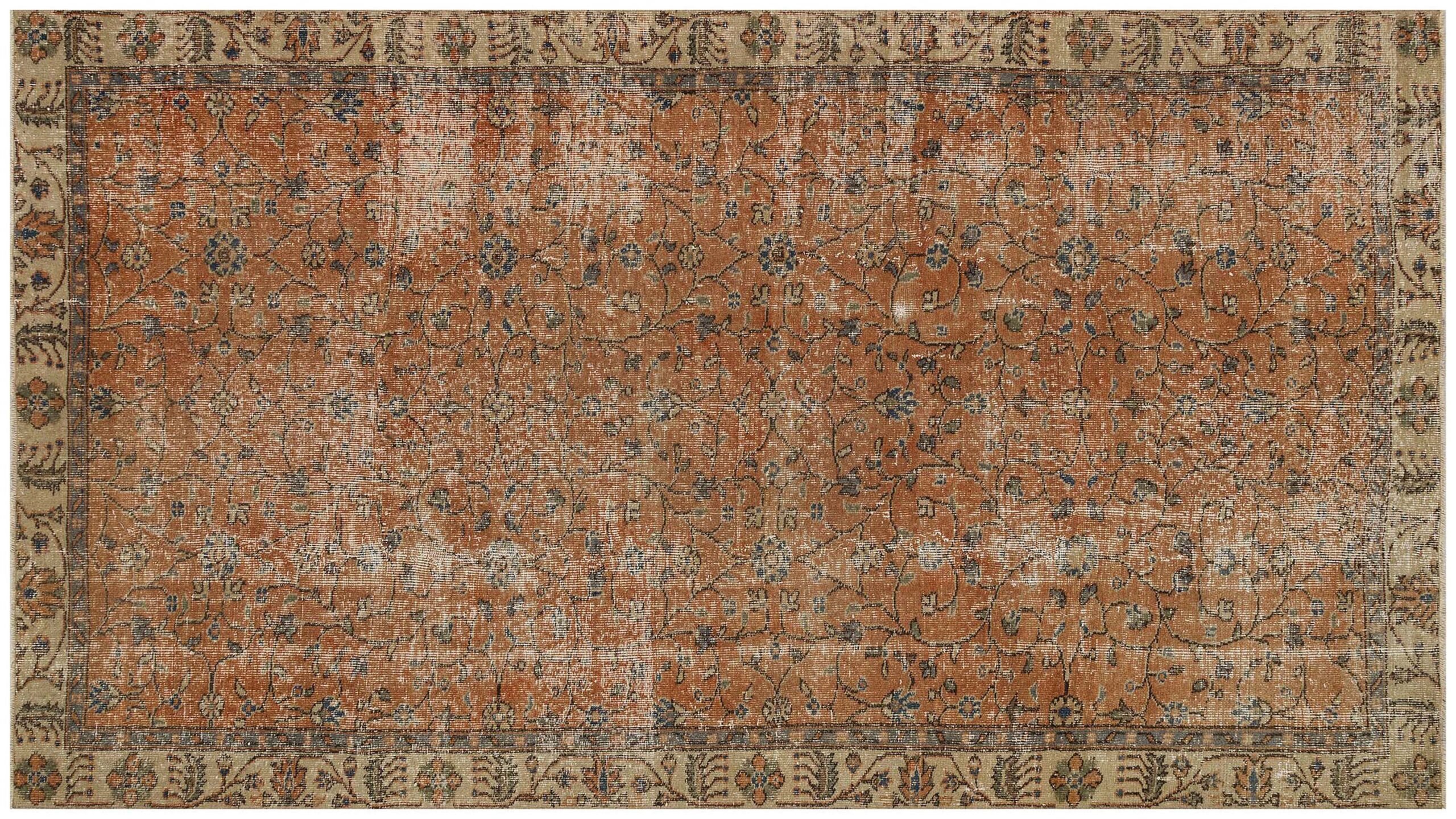 Klasik Modern Vintage Eskitme El Dokuma Halı 160 x 280 cm 9493 - Görsel 2