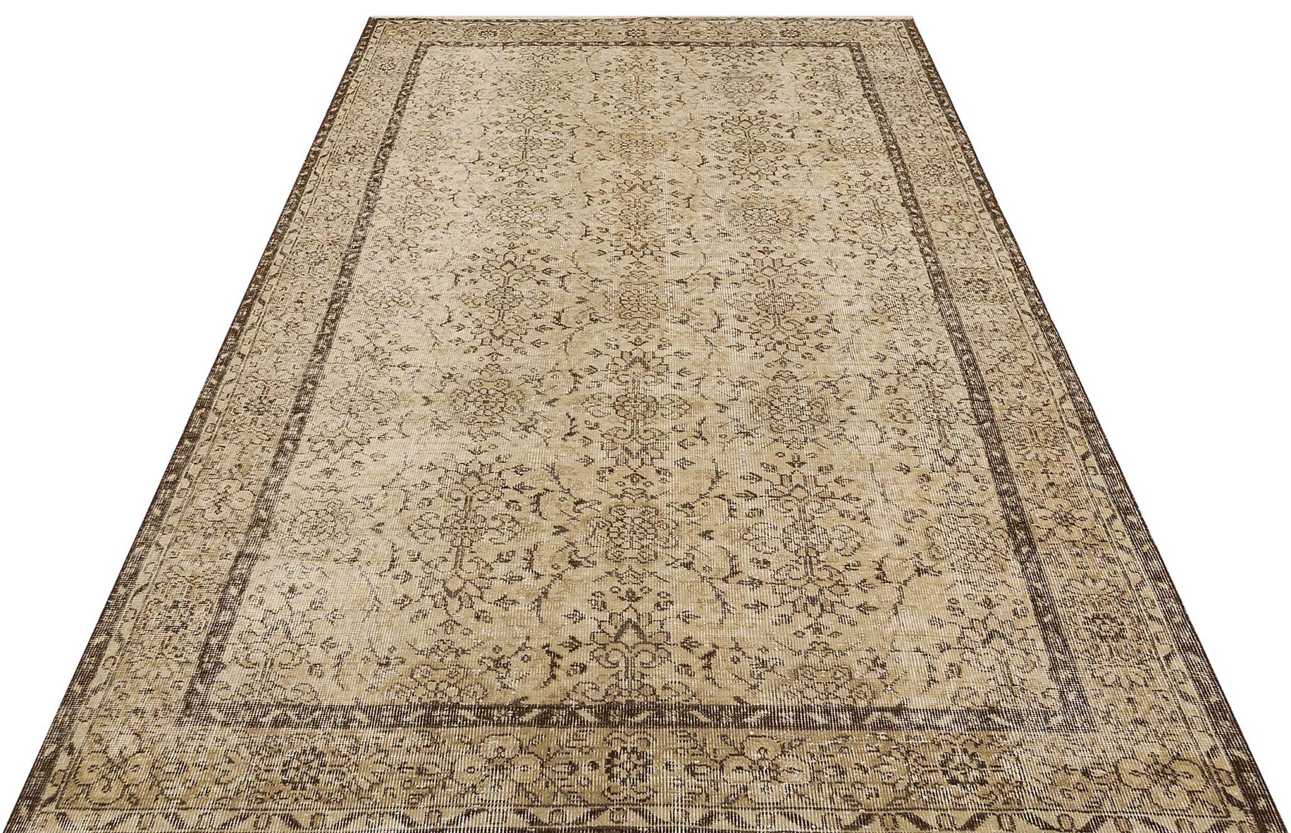 Klasik Modern Vintage Eskitme El Dokuma Halı 171 x 261 cm 9504