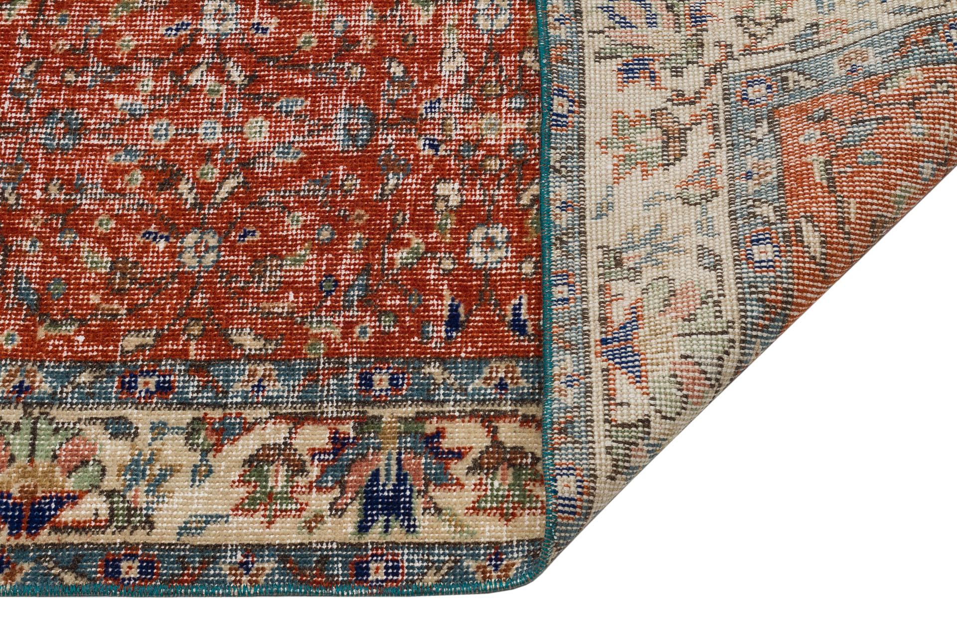 Eşsiz Renk ve Desenlerde Anadolu Vintage Eskitme El Dokuma Halı 116x216cm 9589 - Görsel 3