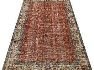 Eşsiz Renk ve Desenlerde Anadolu Vintage Eskitme El Dokuma Halı 116x216cm 9589