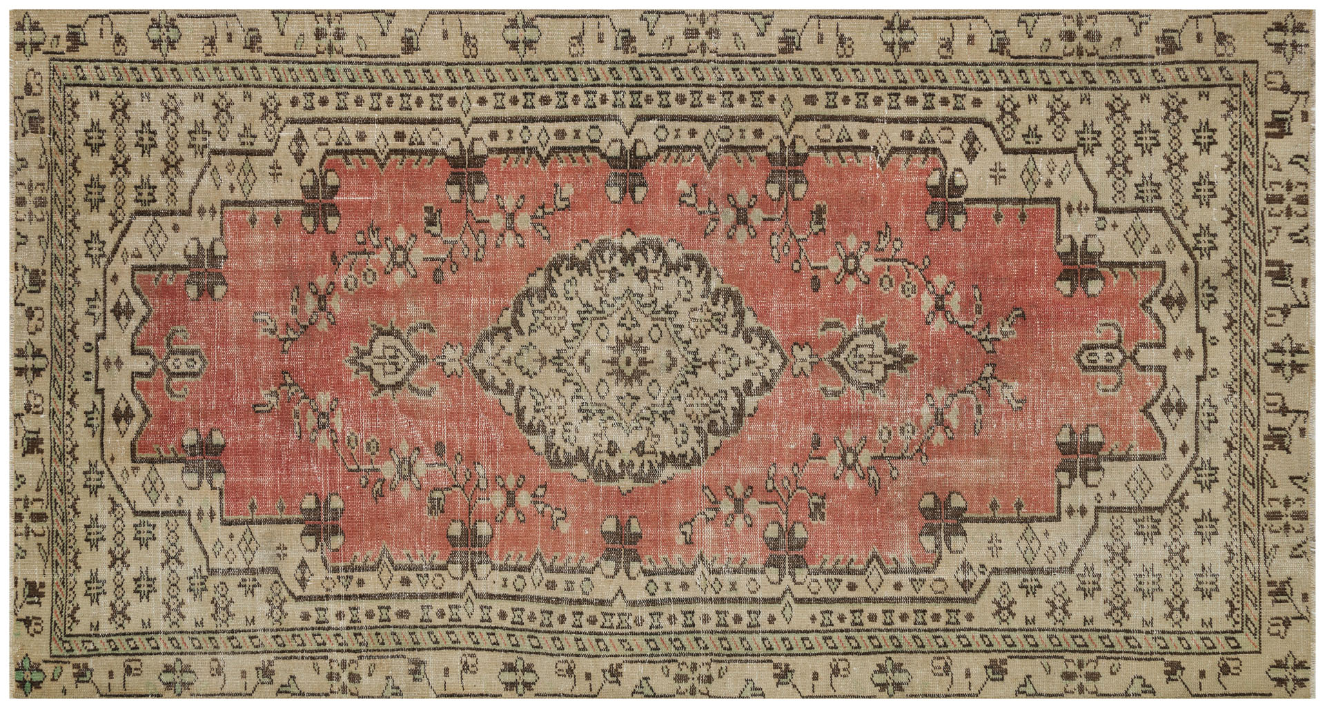 Eşsiz Renk ve Desenlerde Anadolu Vintage Eskitme El Dokuma Halı 144x270cm 9597 - Görsel 2