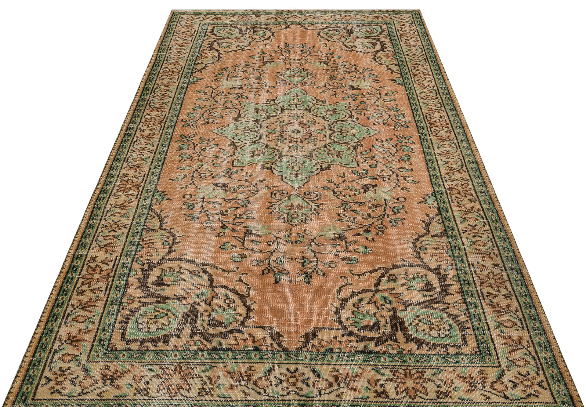 Anatolian Vintage Distressed Hand-Woven Rug in Unique Colors and Patterns, vintage rug, Handmade, hand-knotted wool, cotton & silk, size 153 × 255 cm, from Anatolia