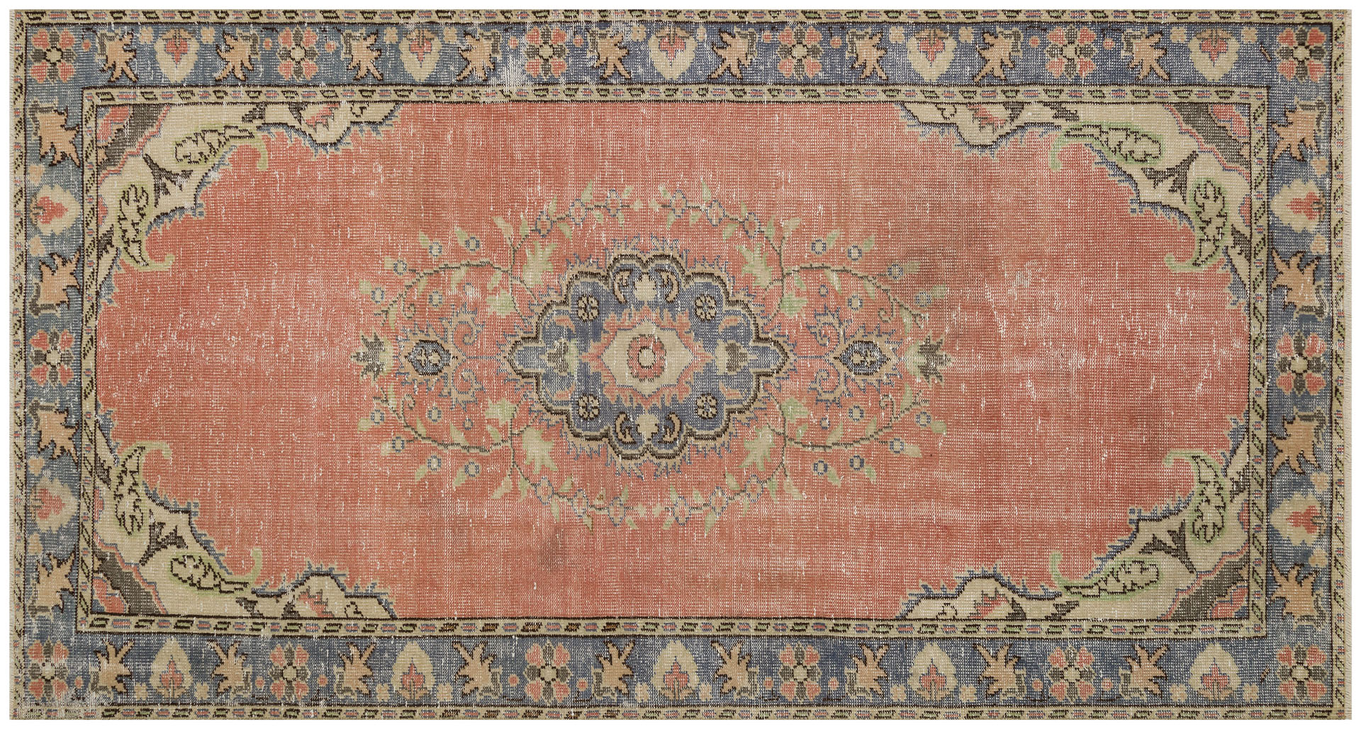 Vintage Distressed Wool Rug — detail view 3, handmade vintage rug