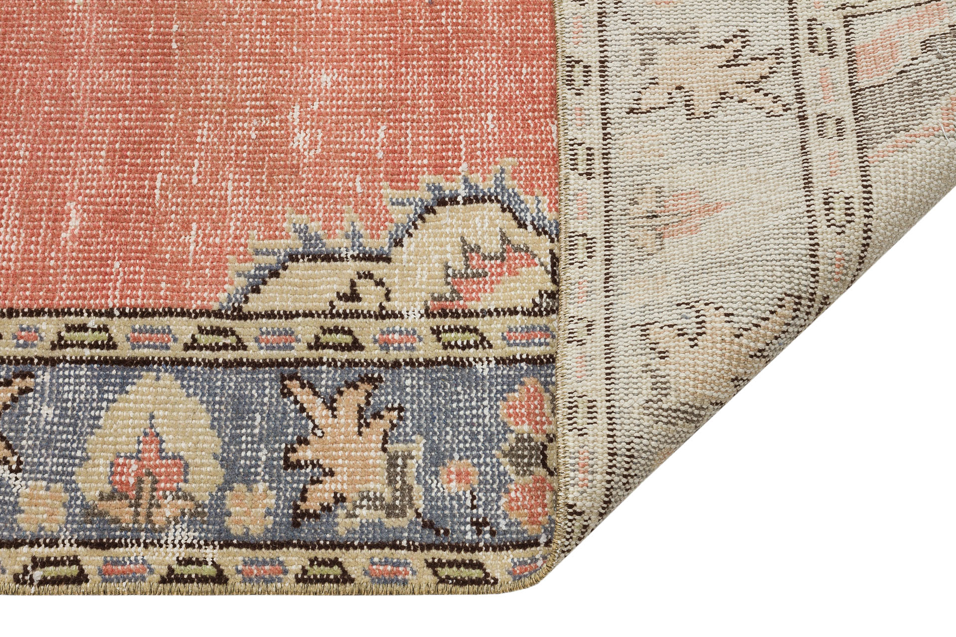 Vintage Distressed Wool Rug — detail view 2, handmade vintage rug
