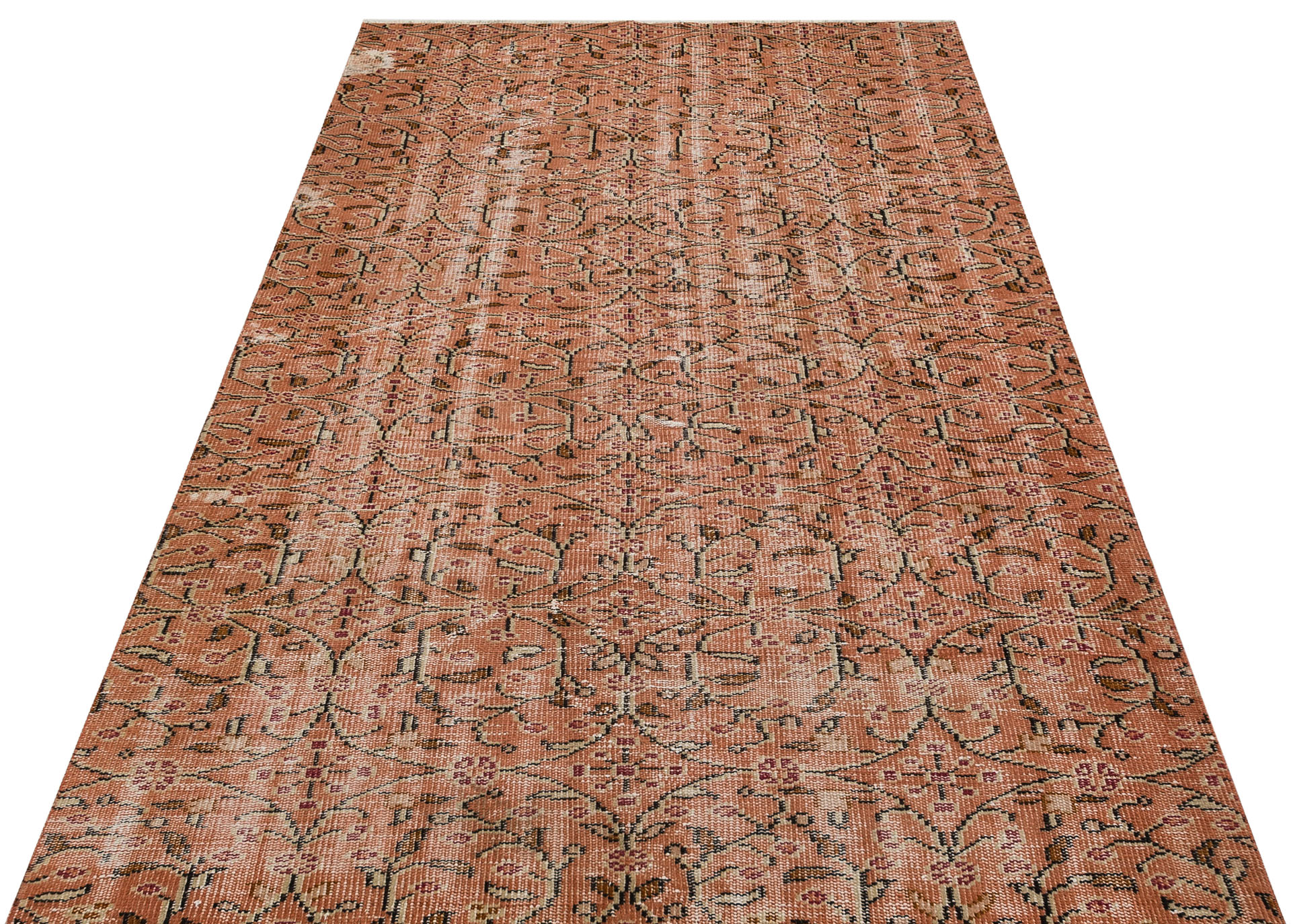 Eşsiz Renk ve Desenlerde Anadolu Vintage Eskitme El Dokuma Halı 135x230cm 9625