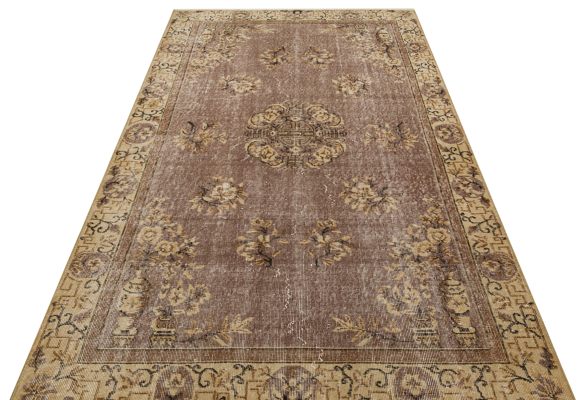 Eşsiz Renk ve Desenlerde Anadolu Vintage Eskitme El Dokuma Halı 146x246 cm 9627