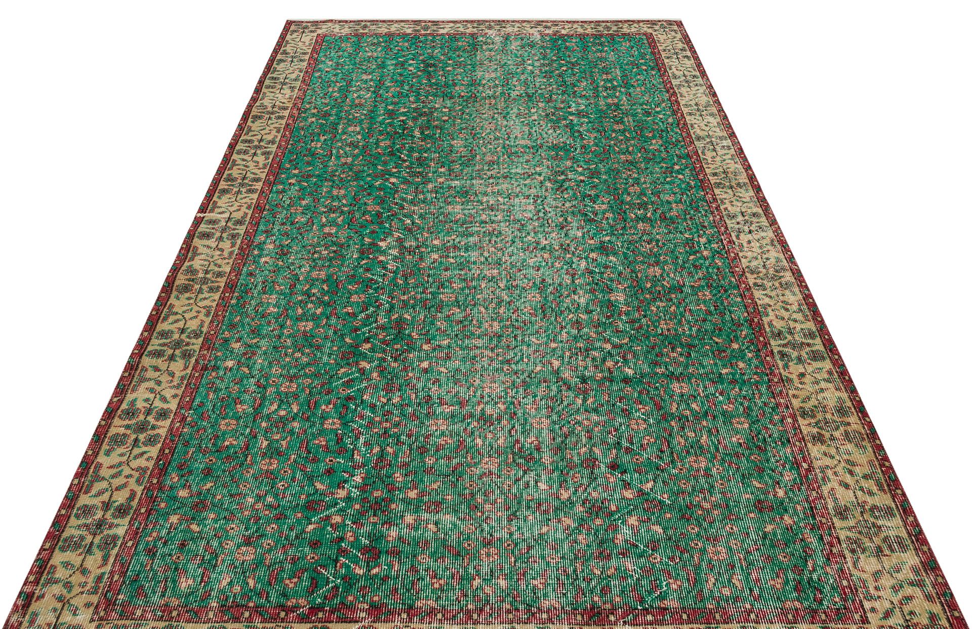 Eşsiz Renk ve Desenlerde Anadolu Vintage Eskitme El Dokuma Halı 161x269cm 9643