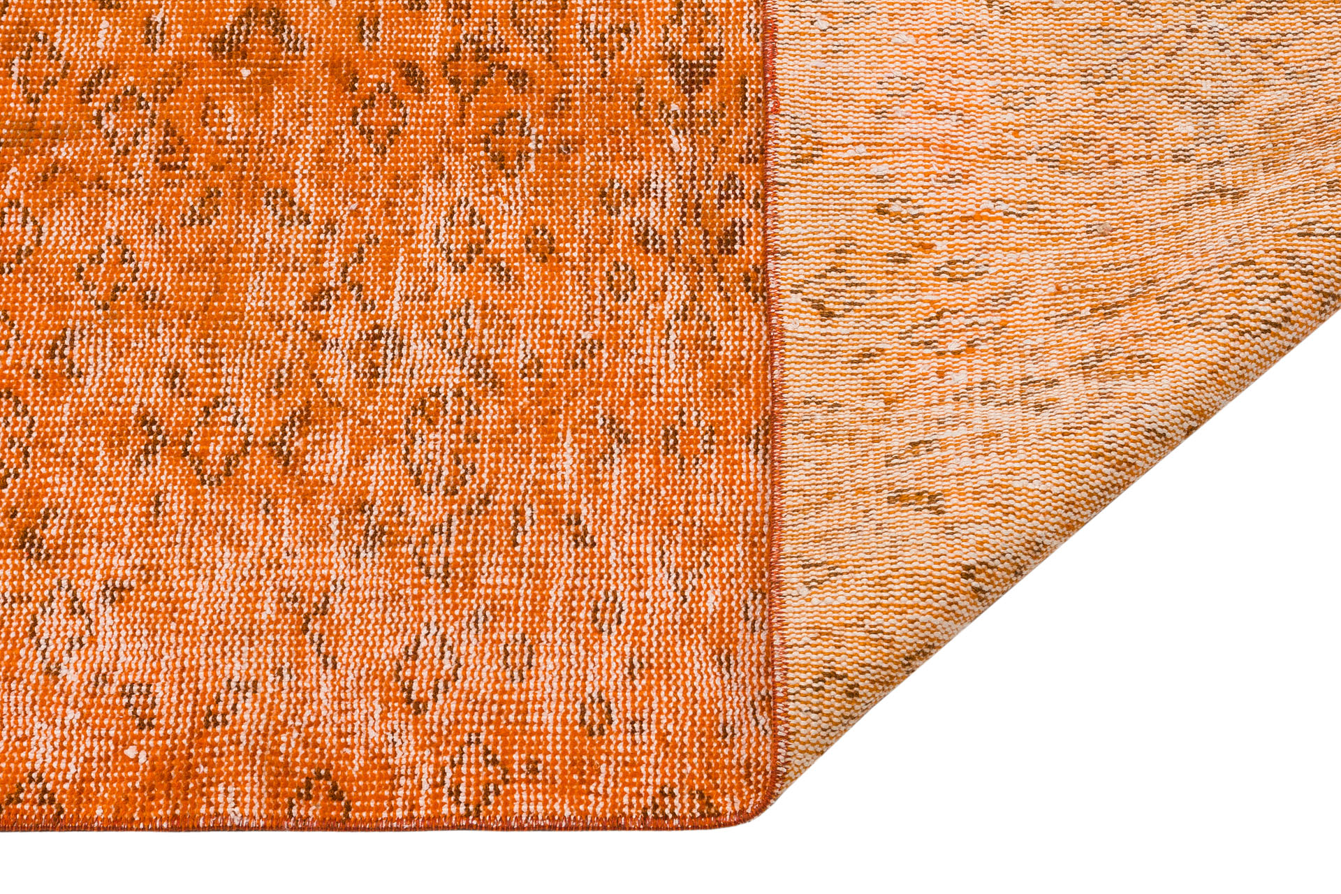 Anatolian Vintage Distressed Hand-Woven Rug in Unique Colors and Patterns — detail view 3, handmade vintage rug